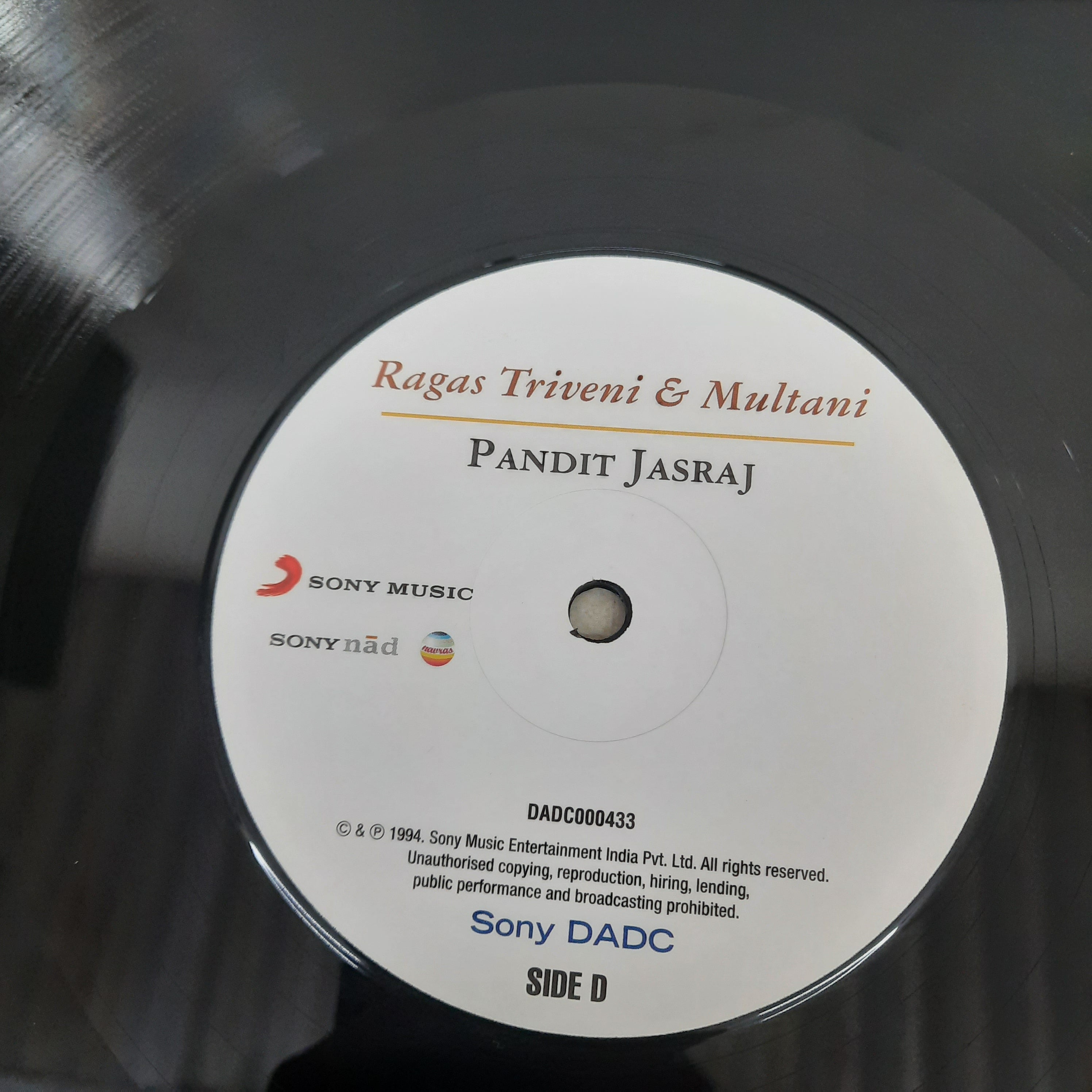 Pandit Jasraj - Live At The Queen Elizabeth Hall - London - Aug.1993 - Ragas Triveni & Multani (Vinyl)