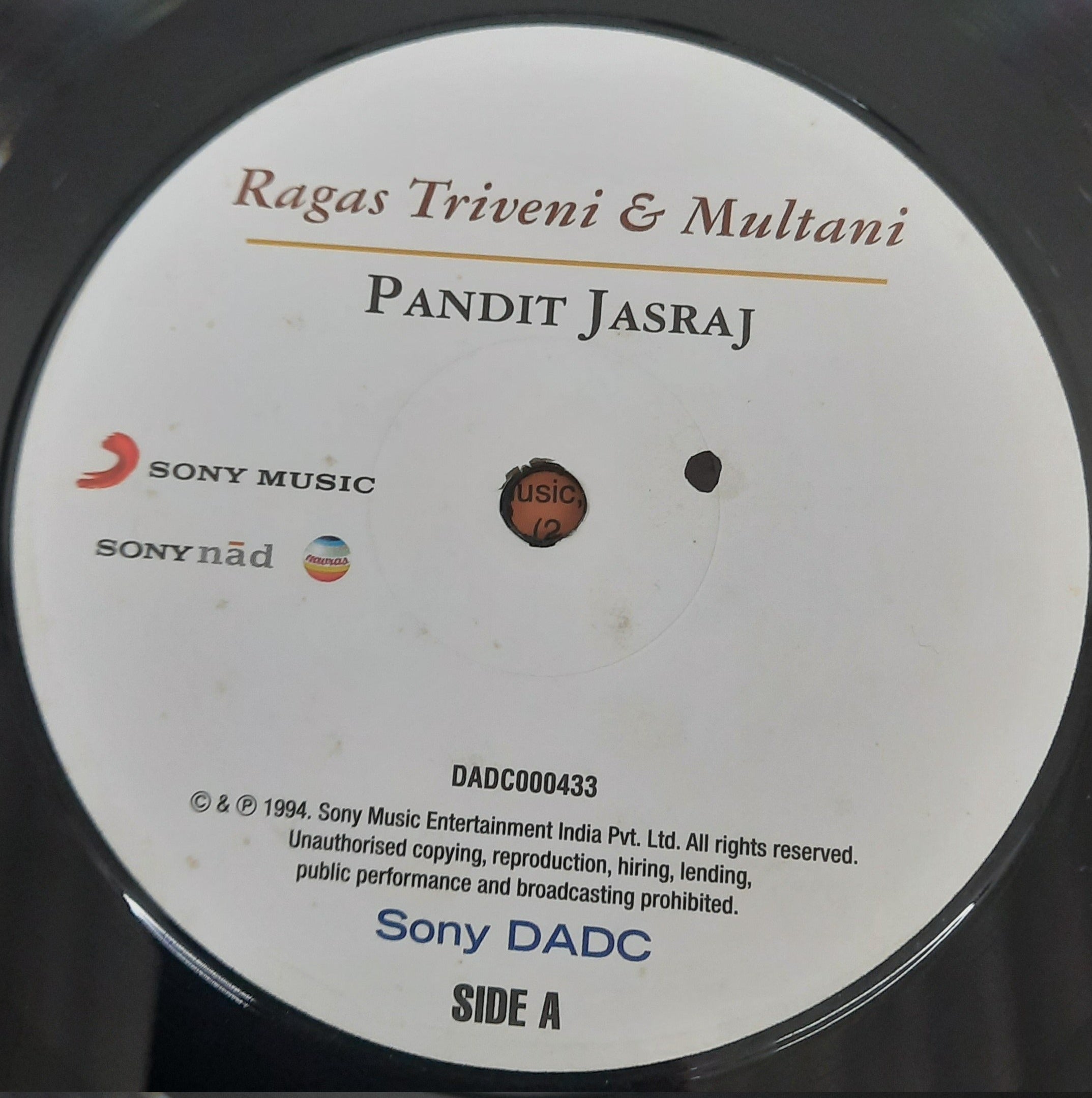 Pandit Jasraj - Live At The Queen Elizabeth Hall - London - Aug.1993 - Ragas Triveni & Multani (Vinyl)