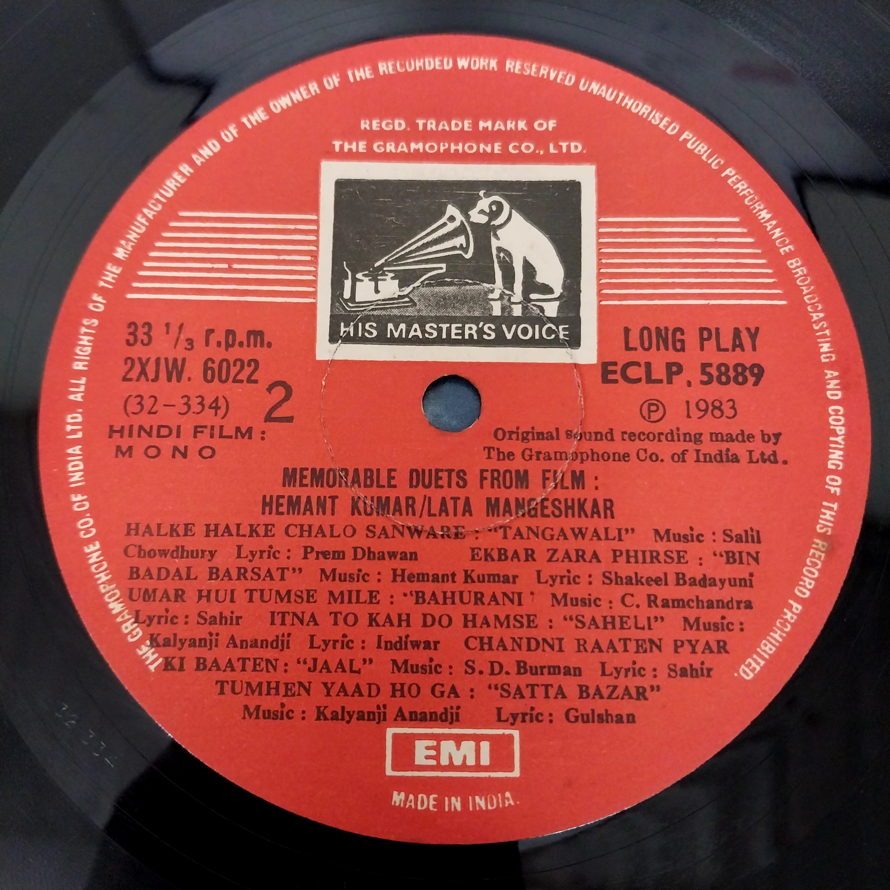 Lata Mangeshkar, Hemant Kumar - Memorable Duets From Films (Vinyl)