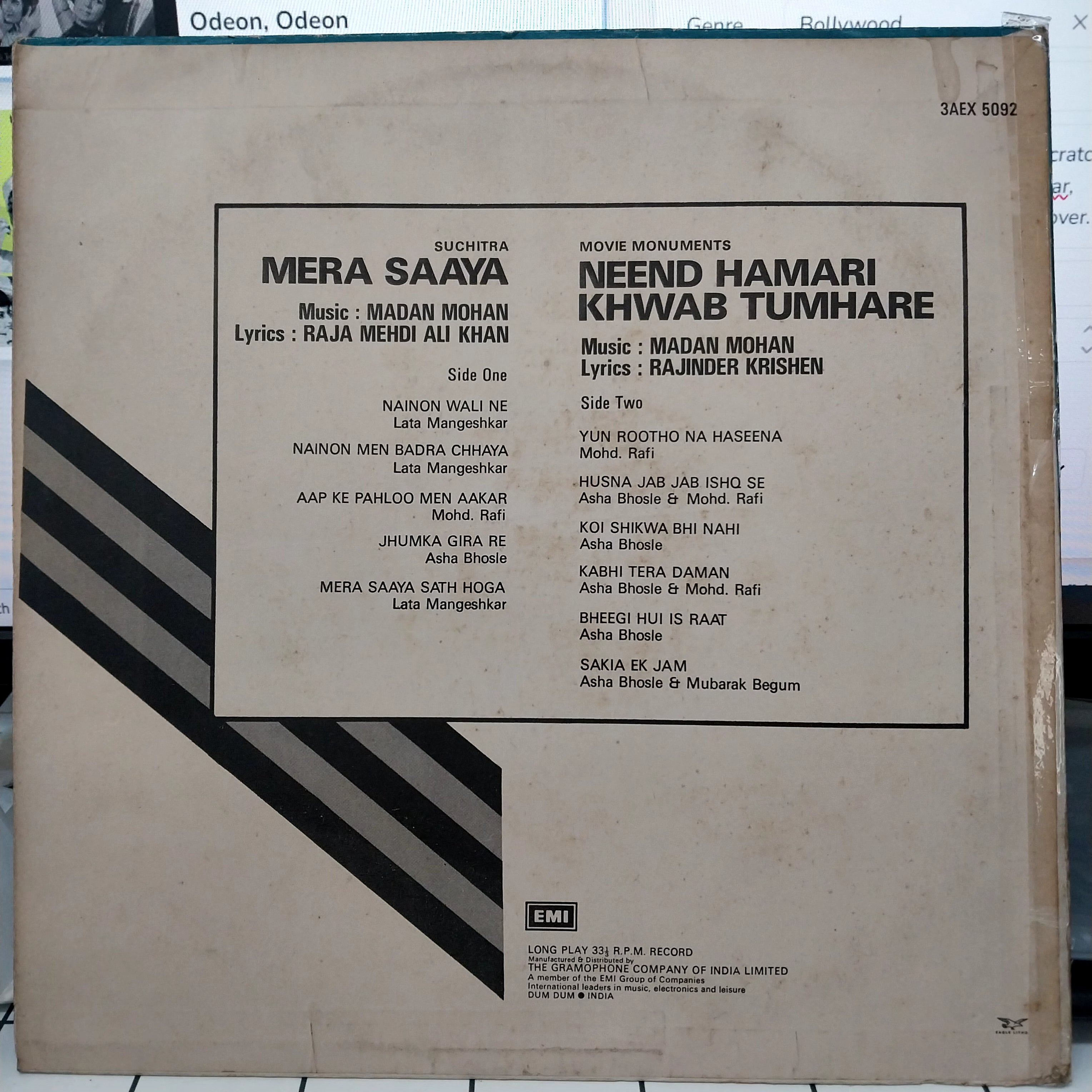 Madan Mohan - Mera Saaya / Neend Hamari Khwab Tumhare (Vinyl)