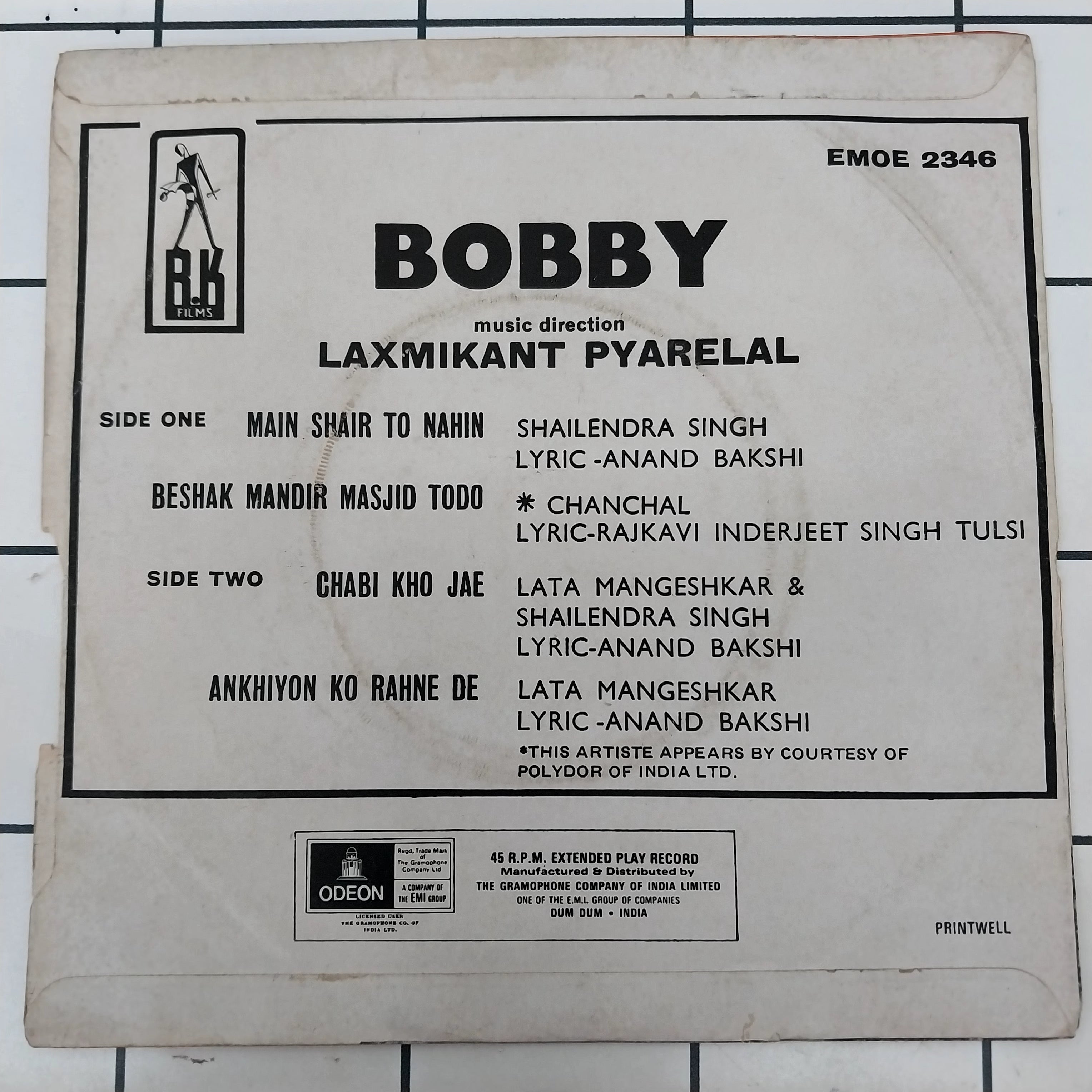 Laxmikant-Pyarelal - Bobby (45-RPM)