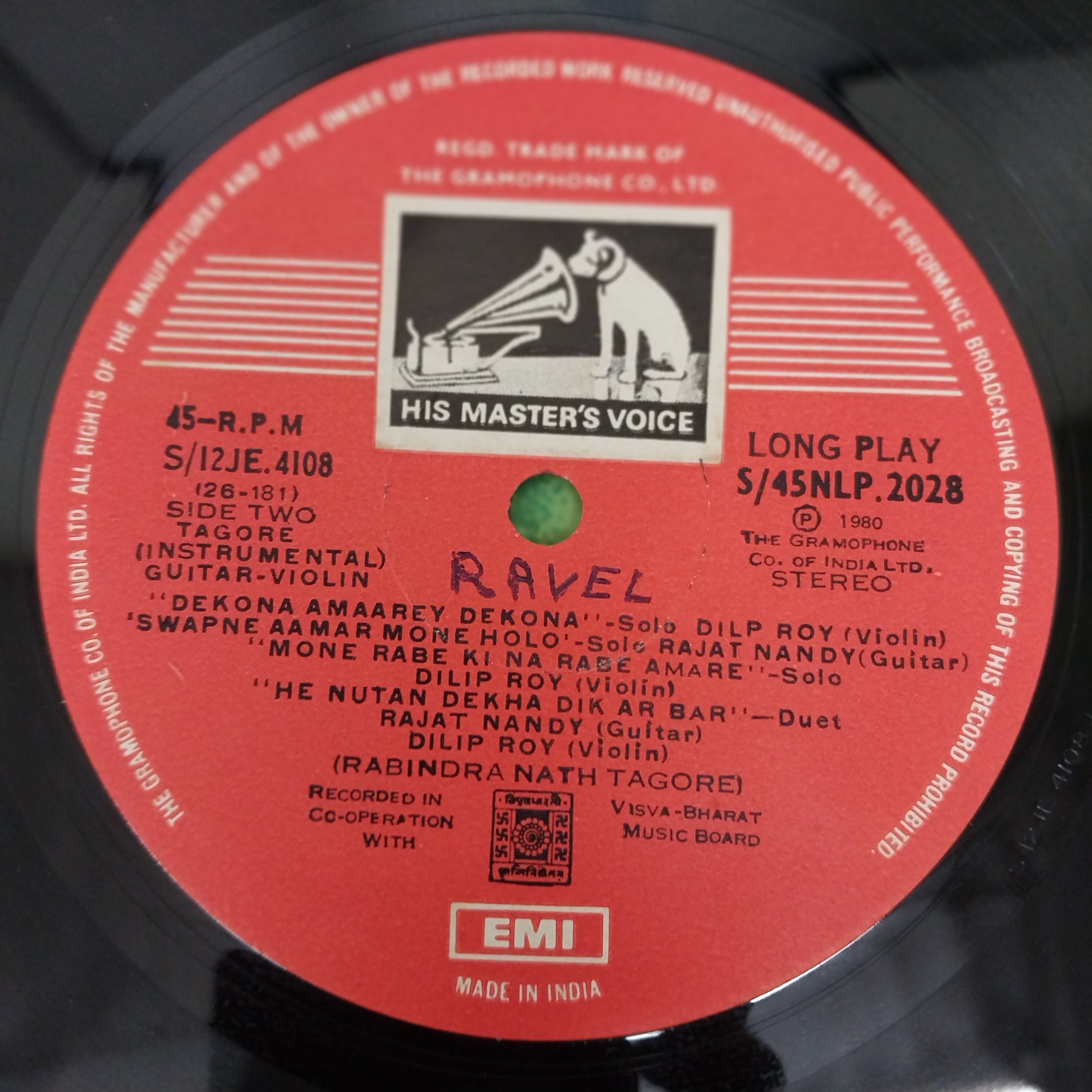 Rajat Nandy & Dilip Roy - Tunes From Tagore - Instrumental (Vinyl)