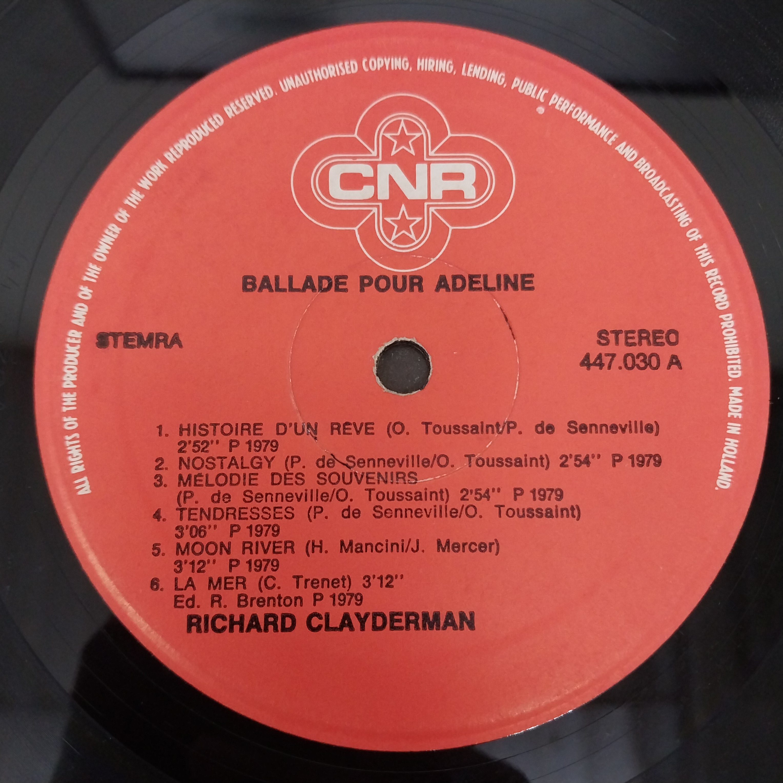 Richard Clayderman - Ballade Pour Adeline (Vinyl)