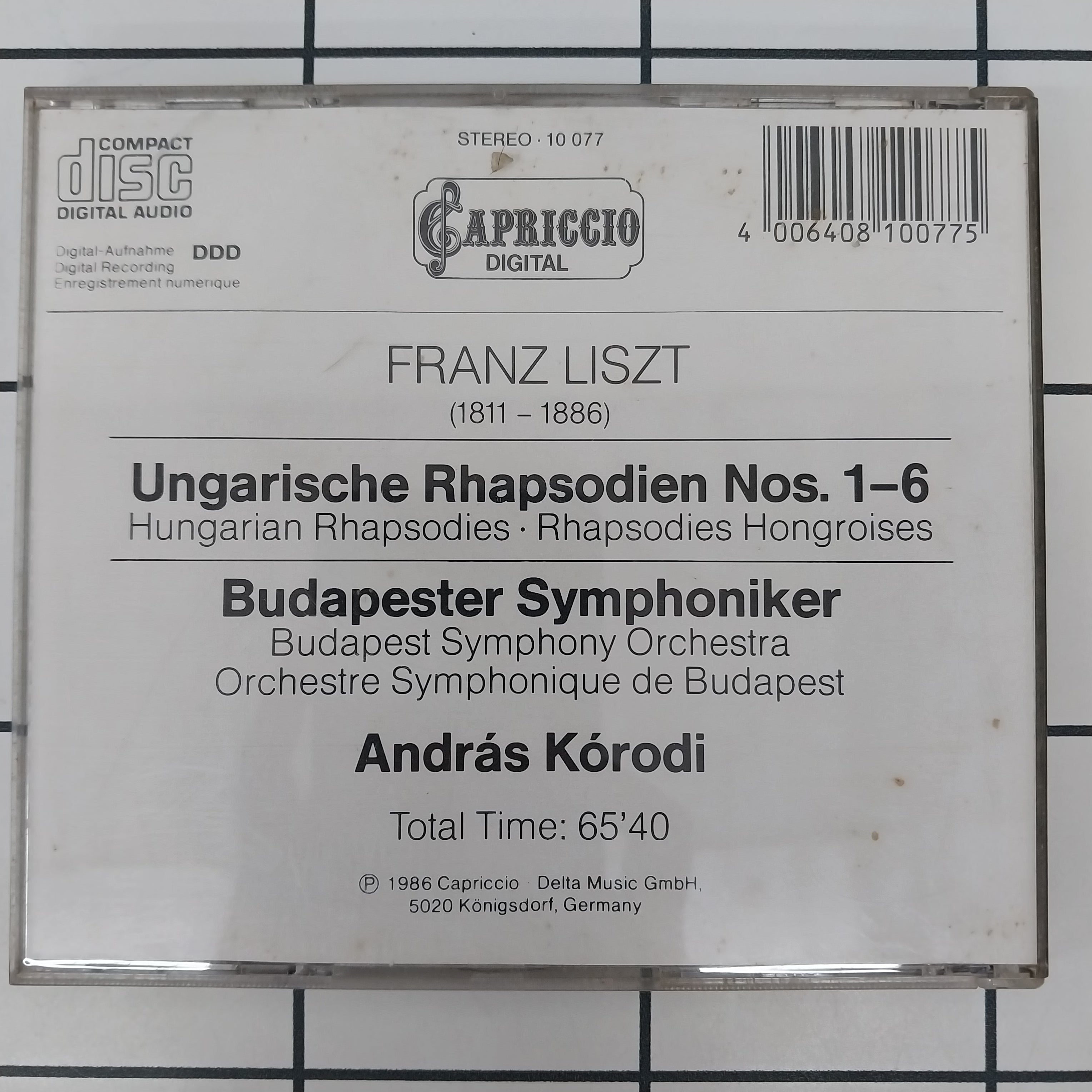 Franz Liszt, Budapest Symphony Orchestra, András Kórodi - Ungarische Rapsodien = Hungarian Rapsodies Nos.1-6 (CD)