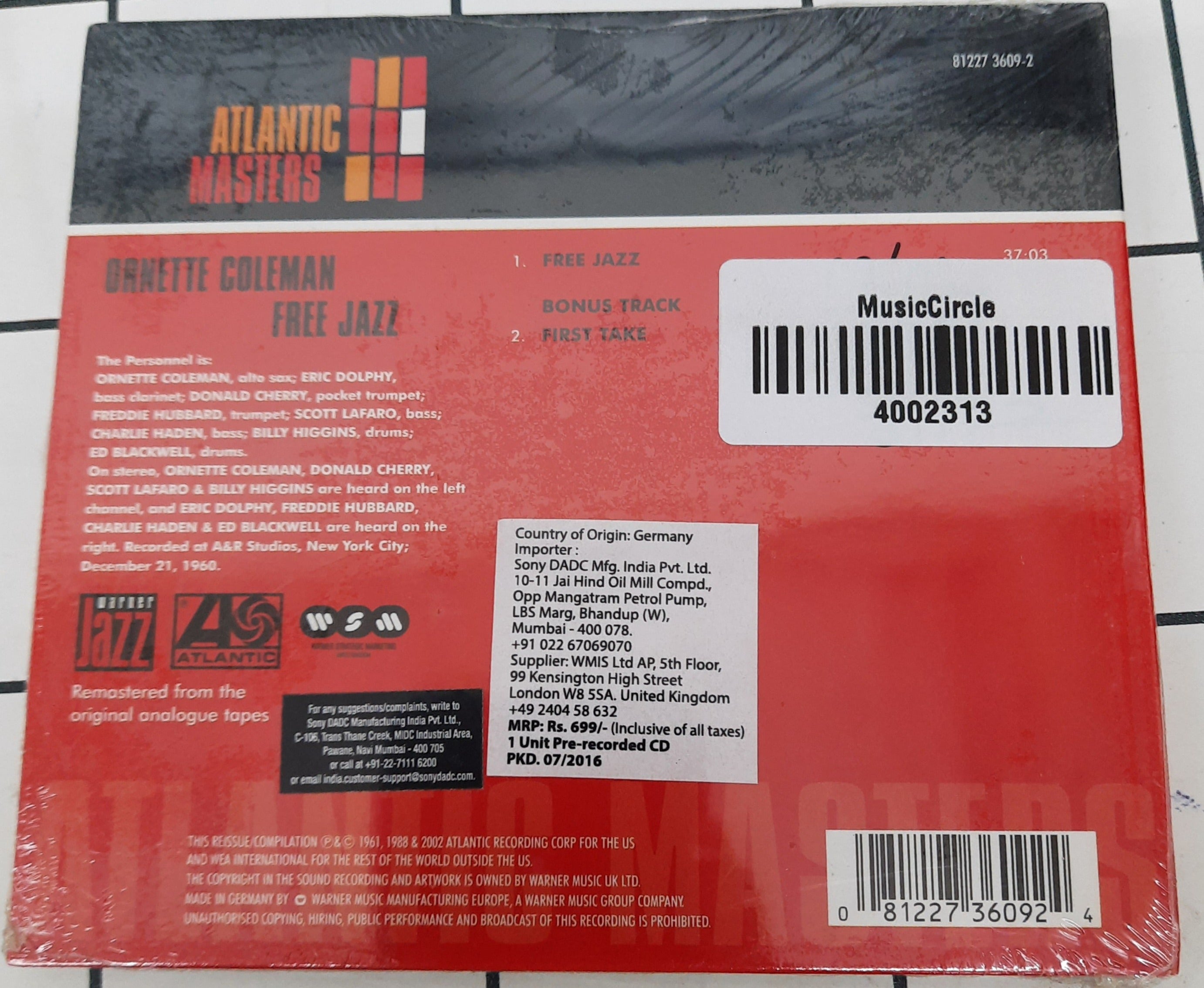 Ornette Coleman Double Quartet, The - Free Jazz (CD)