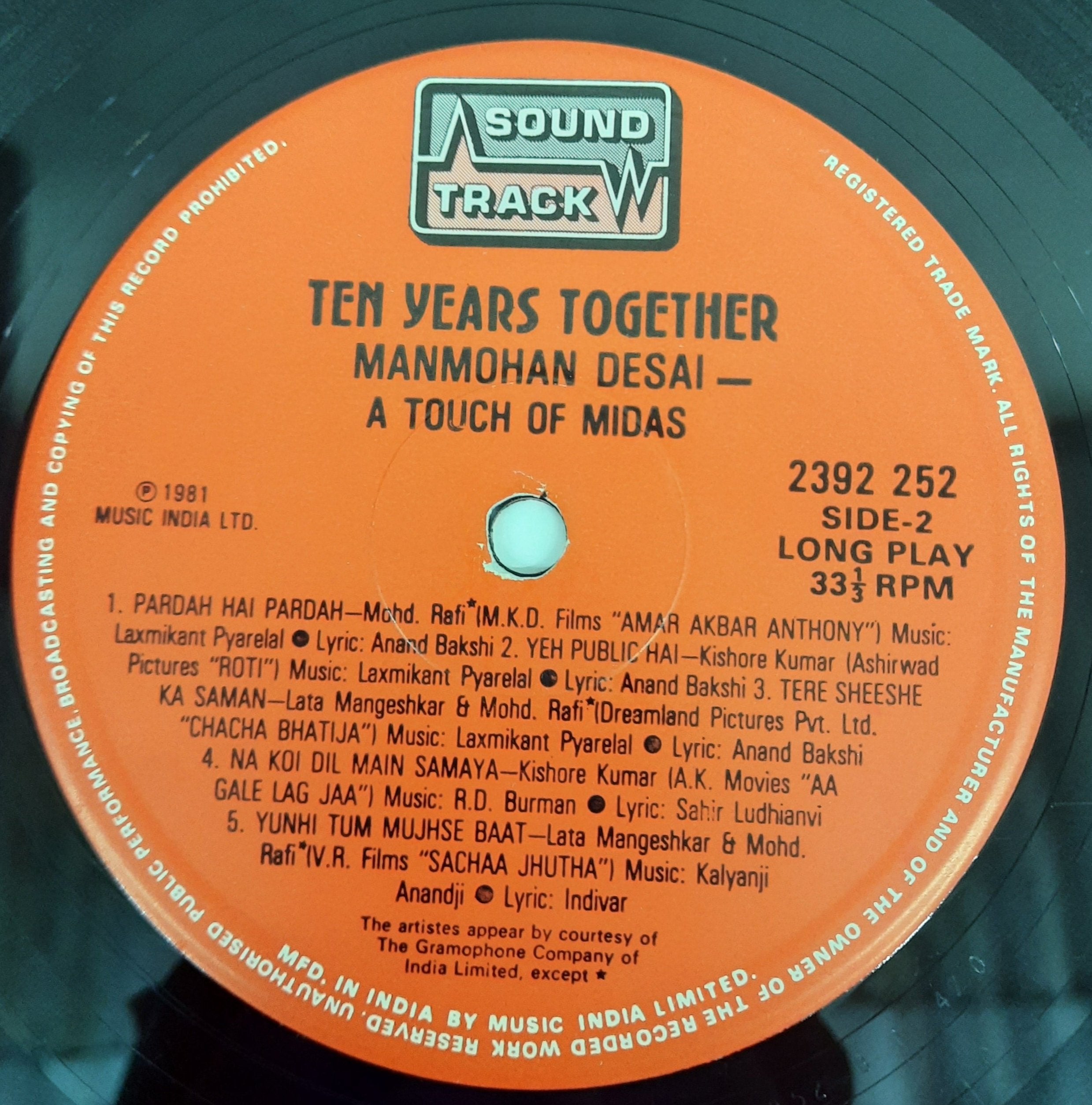 Manmohan Desai - Ten Years Together (Vinyl)