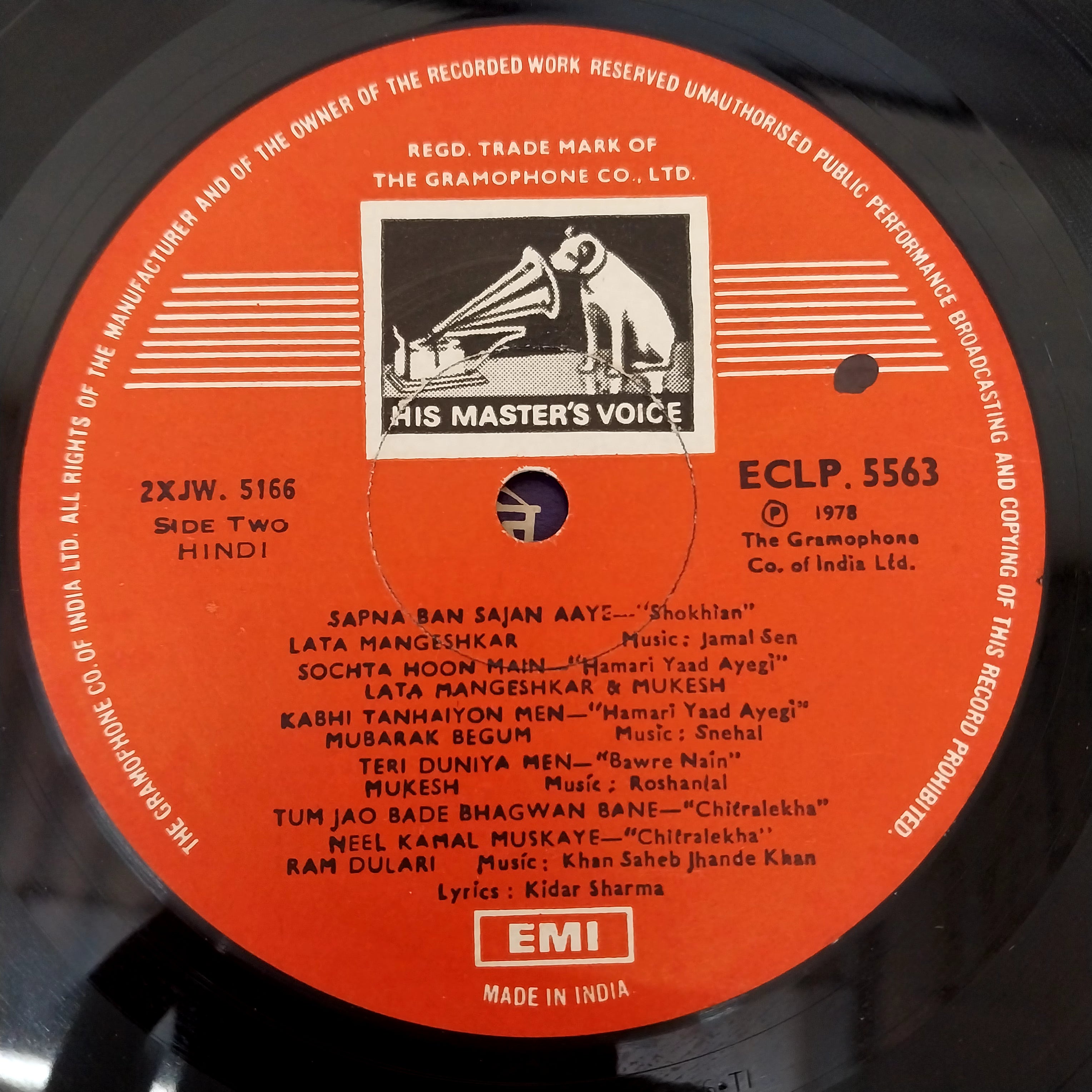 Kidar Sharma - Songs To Remember From Hindi Films - The Creations Of Kidar Sharma (Vinyl)