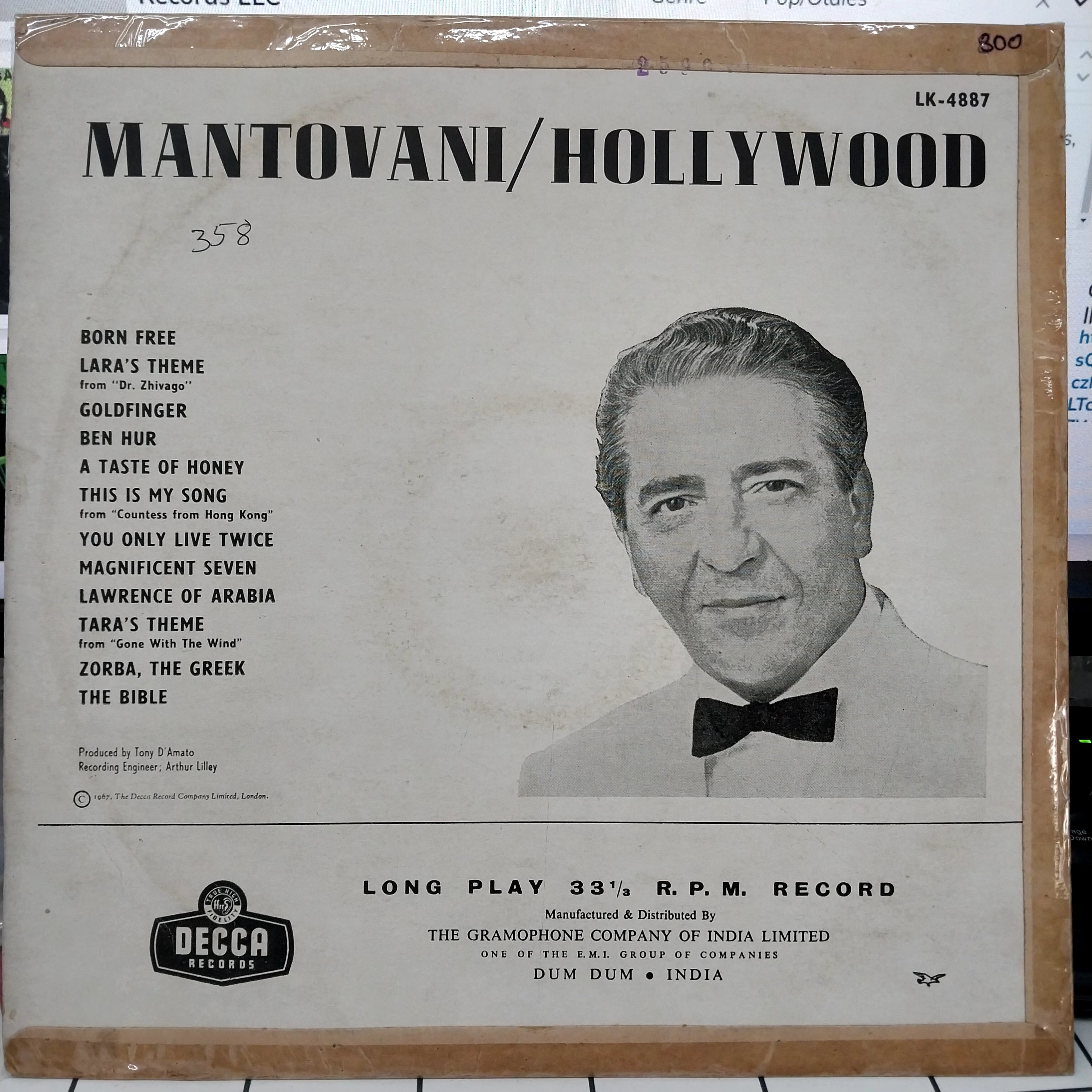 Mantovani - Hollywood (Vinyl)