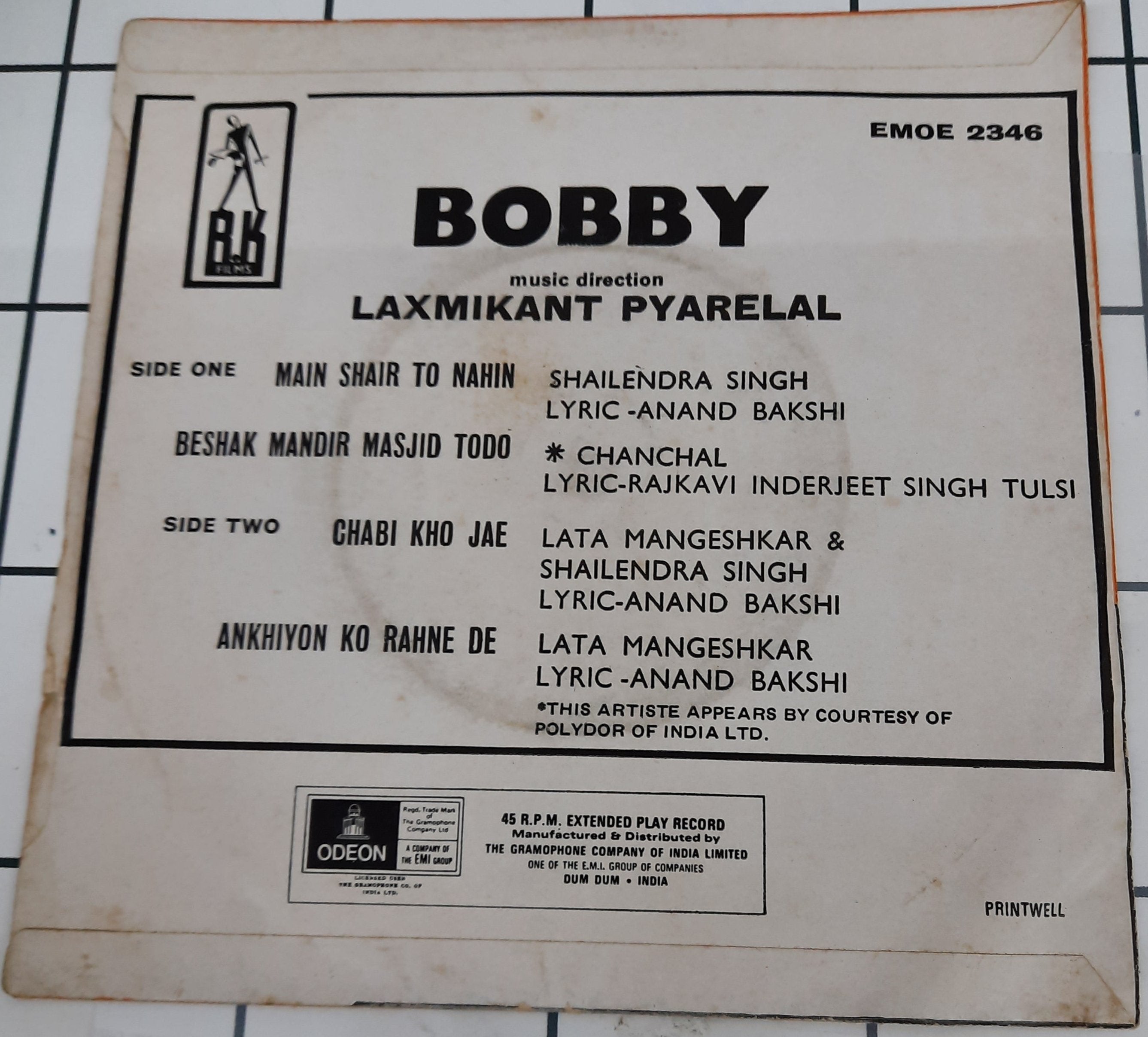 Laxmikant-Pyarelal - Bobby (45-RPM)