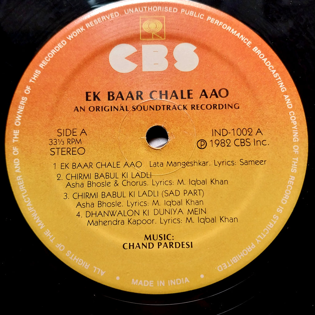 Chand Pardesi - Ek Baar Chale Aao (Vinyl)