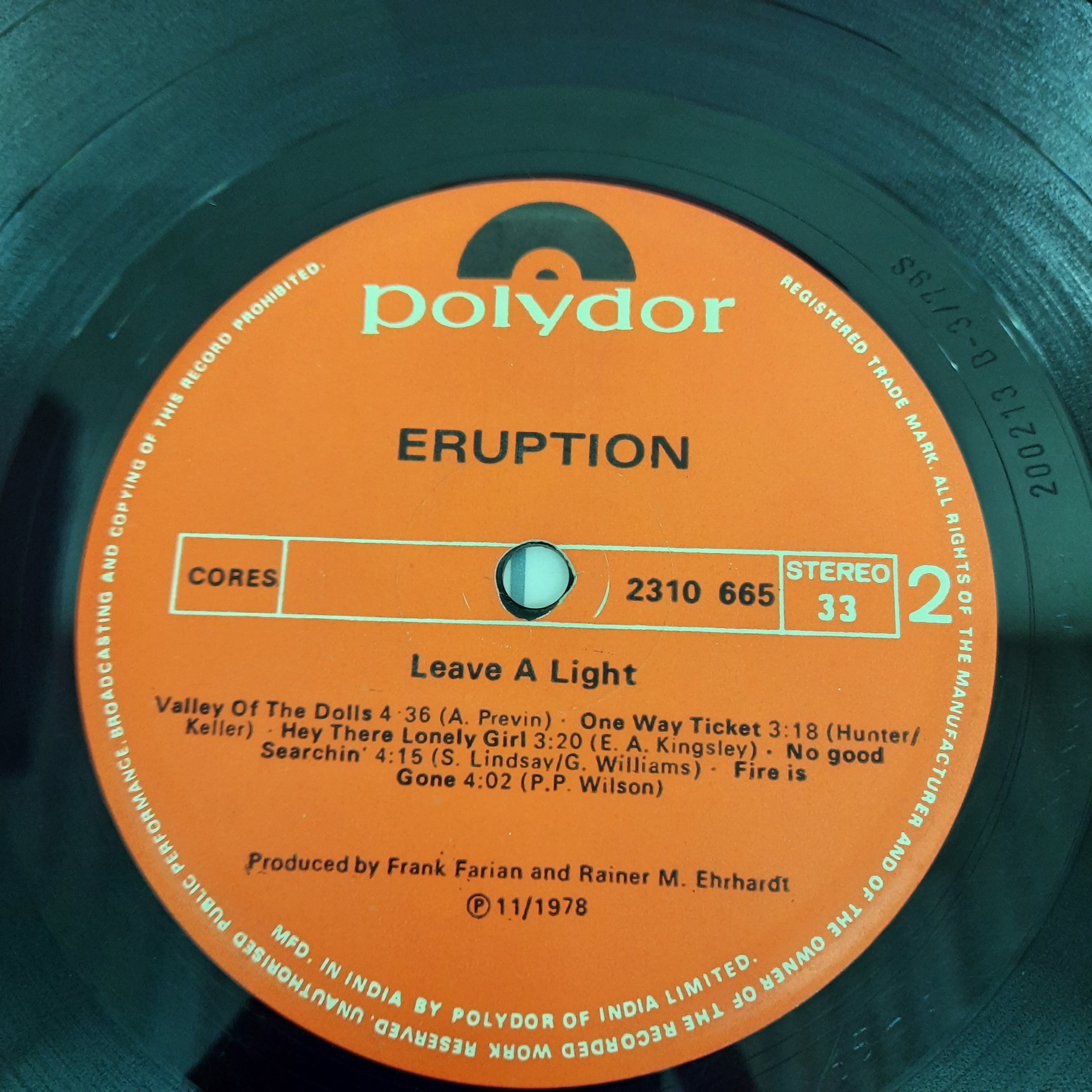 Eruption (4) - Leave A Light (Vinyl)