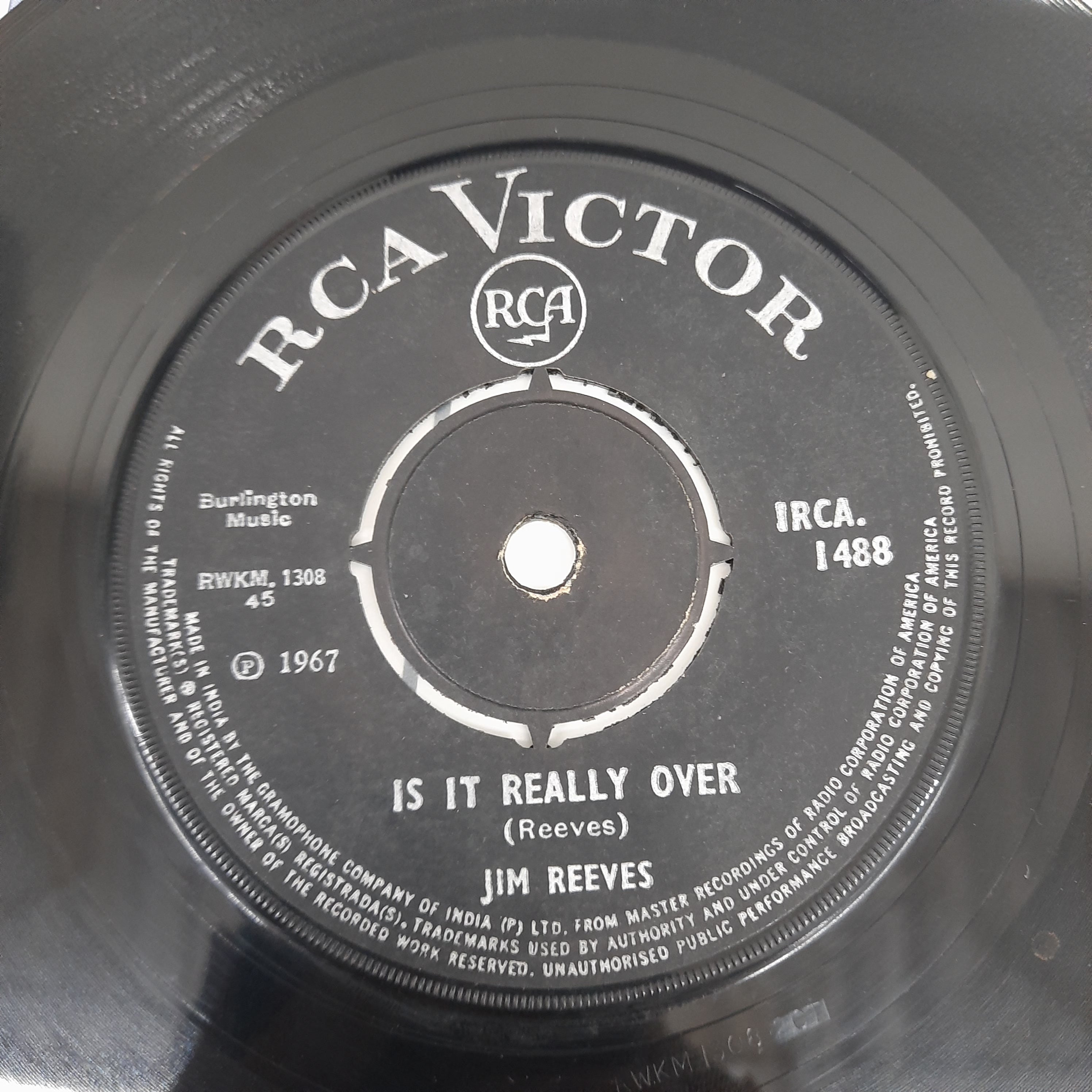 Jim Reeves -  Is It Really Over (45-RPM)