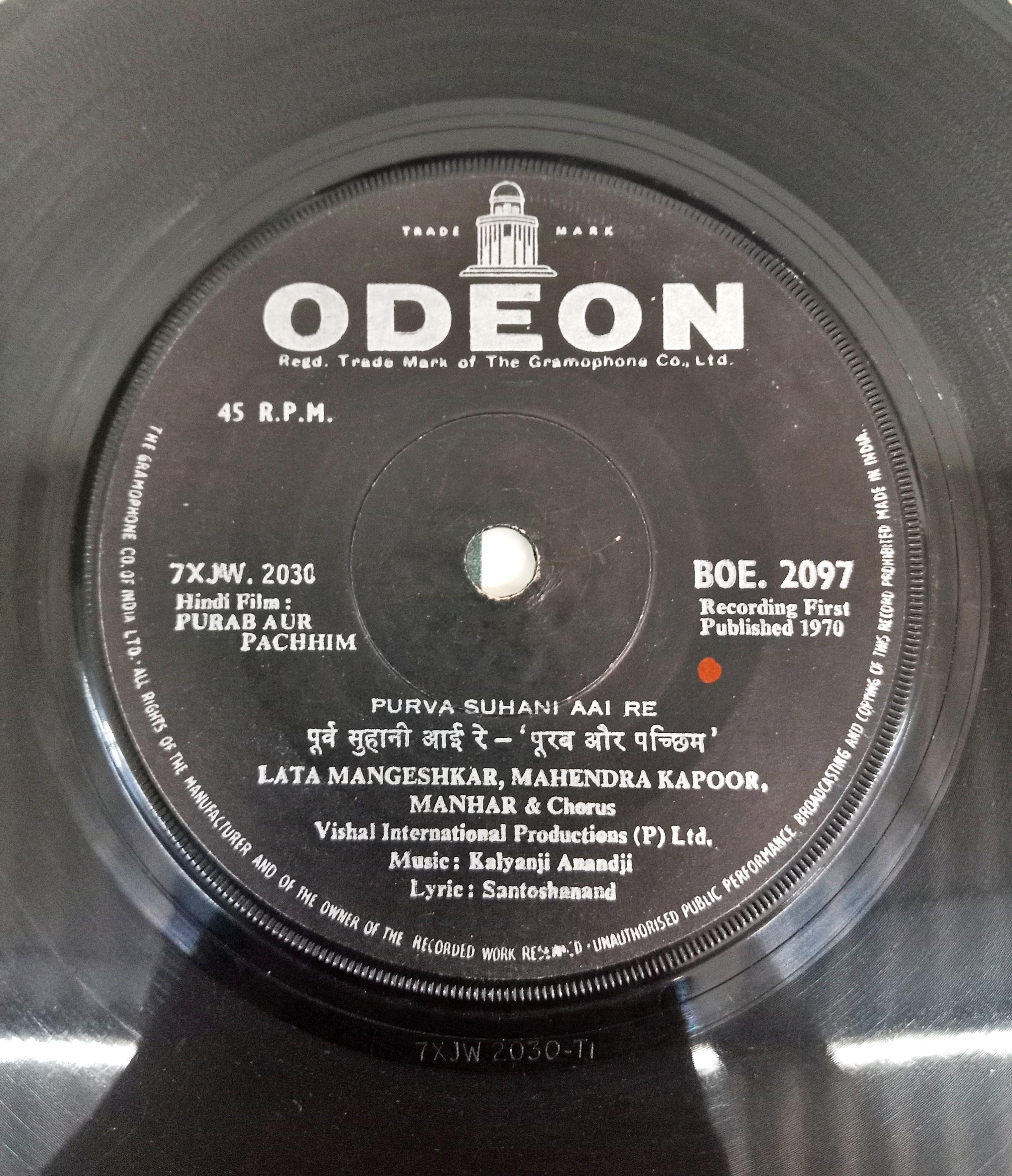 Kalyanji Anandji - Purab Aur Pachhim (45-RPM)