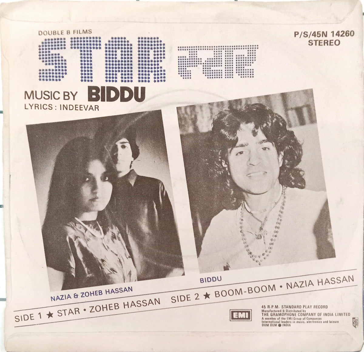 Nazia*, Zoheb Hassan, Biddu - Star (45-RPM)