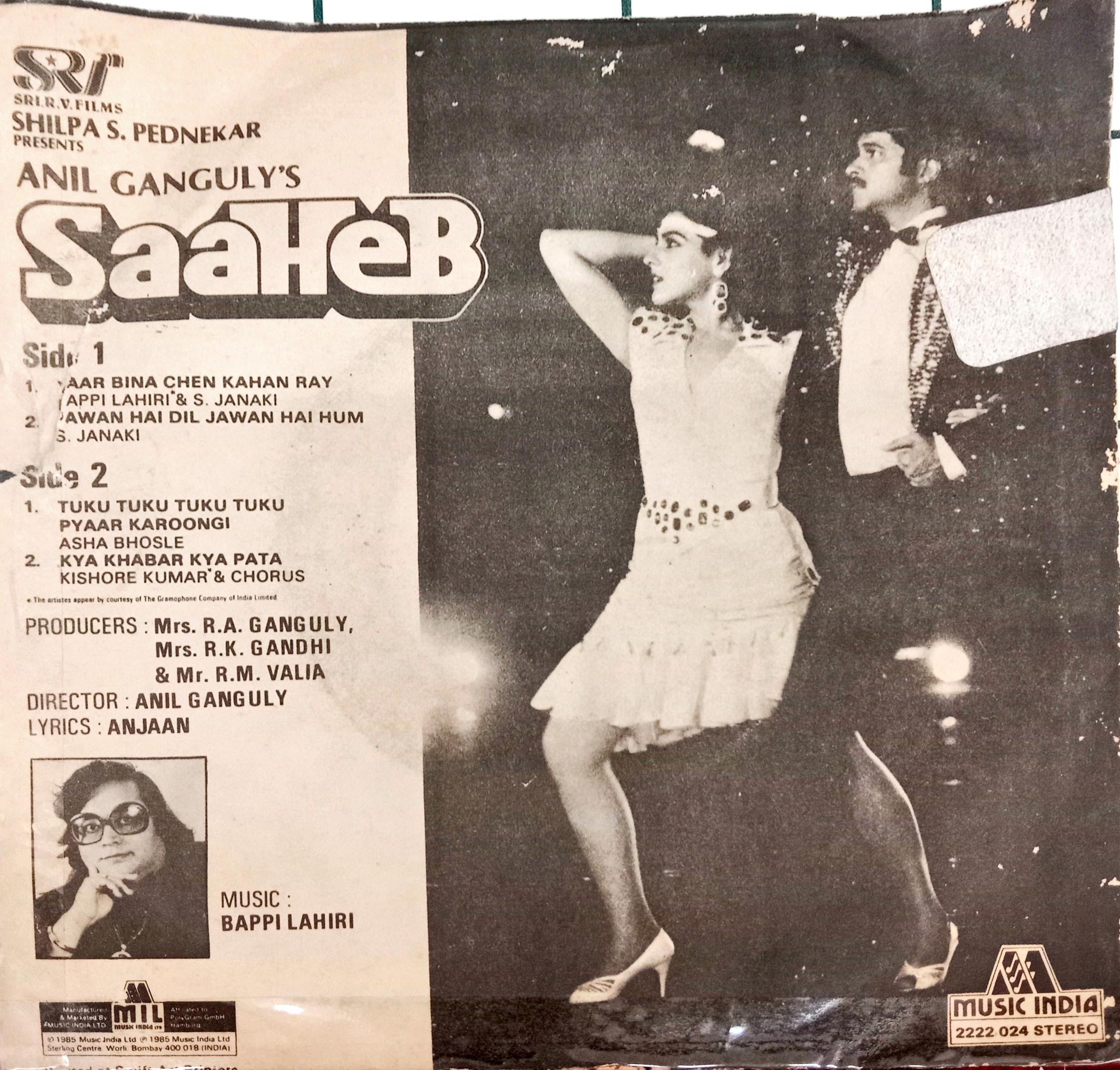 Bappi Lahiri, Anjaan -  Saaheb (45-RPM)