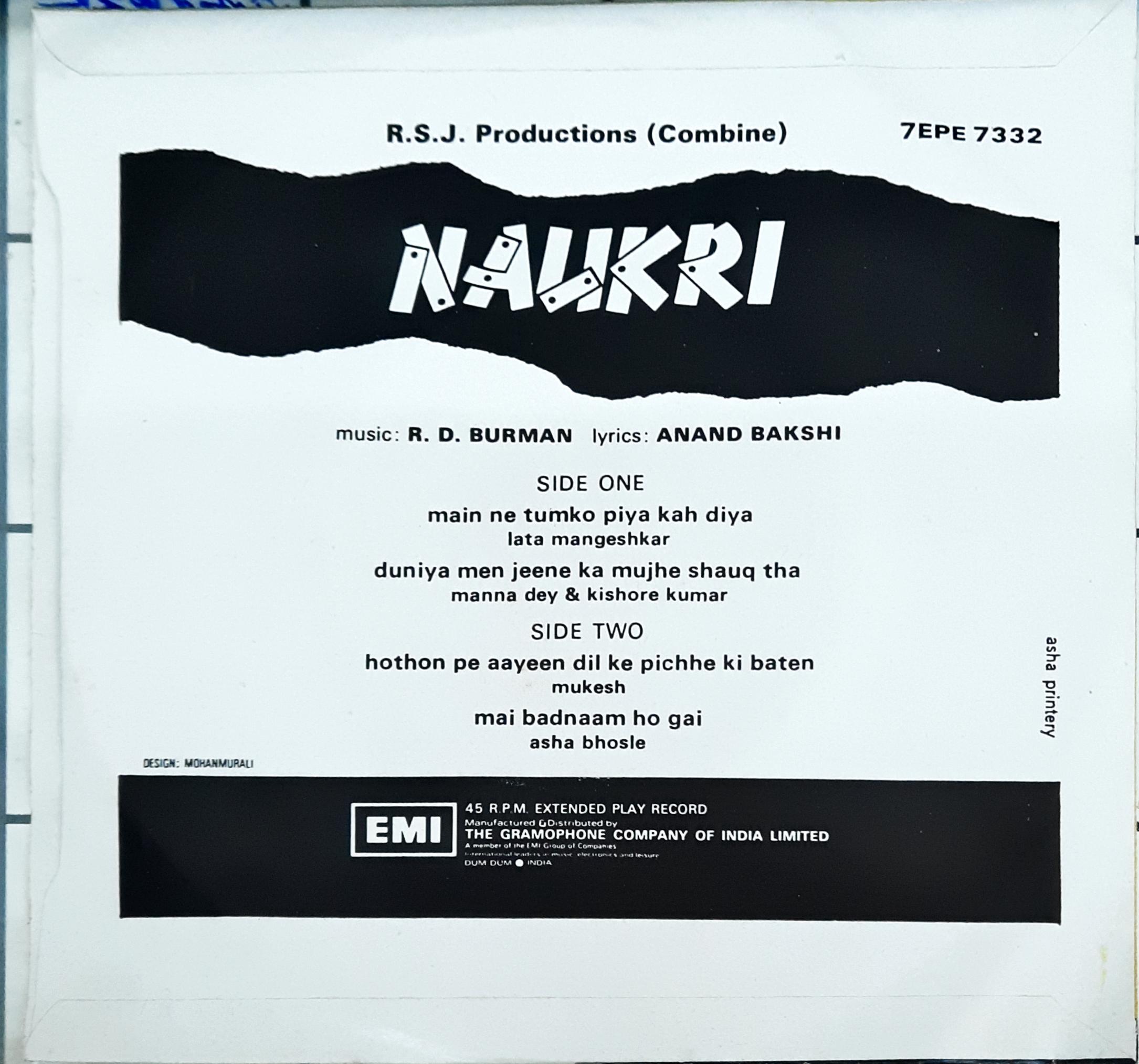 R. D. Burman  - Naukri (45-RPM)