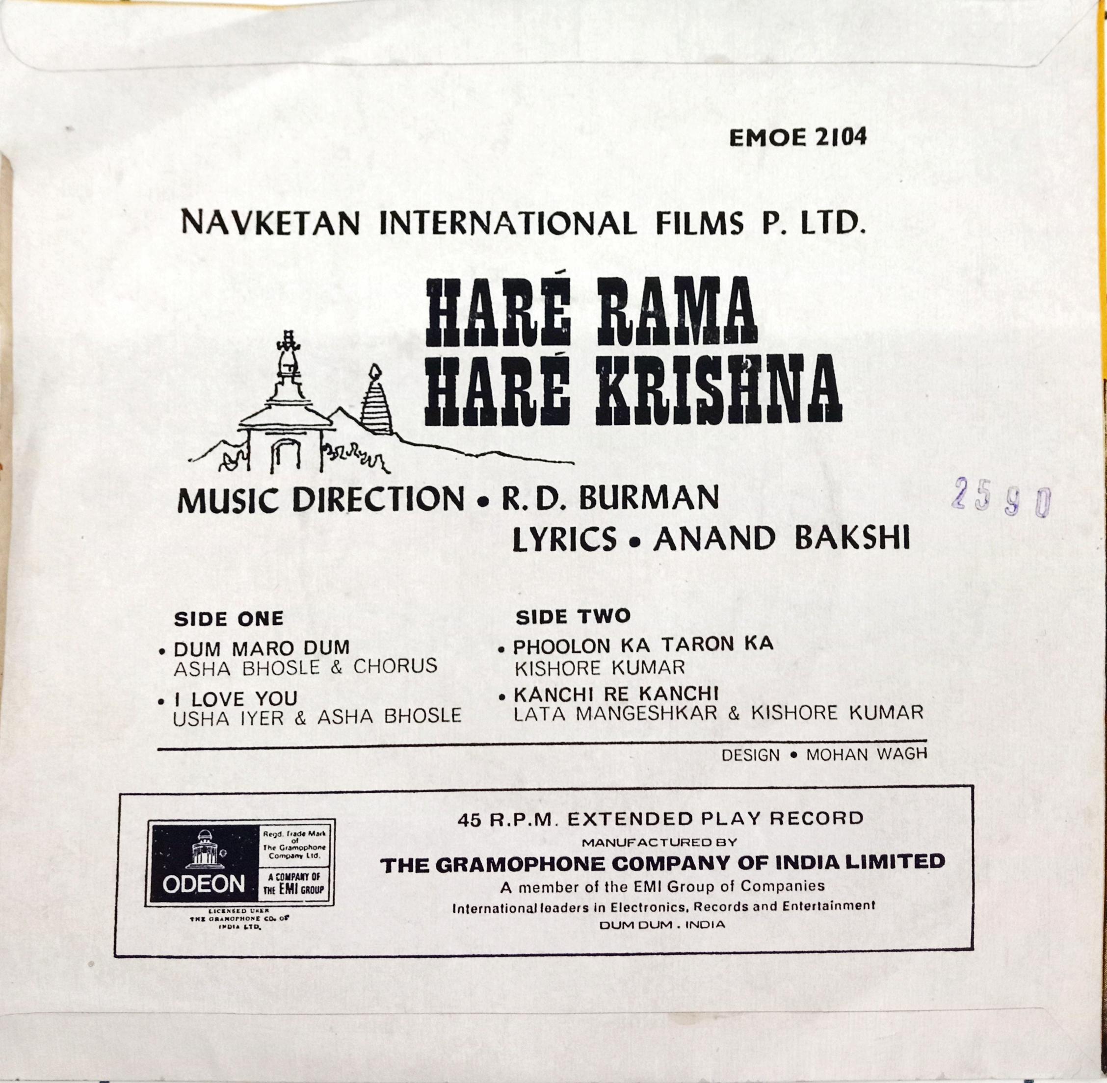R. D. Burman -  Haré Rama Haré Krishna (45-RPM)