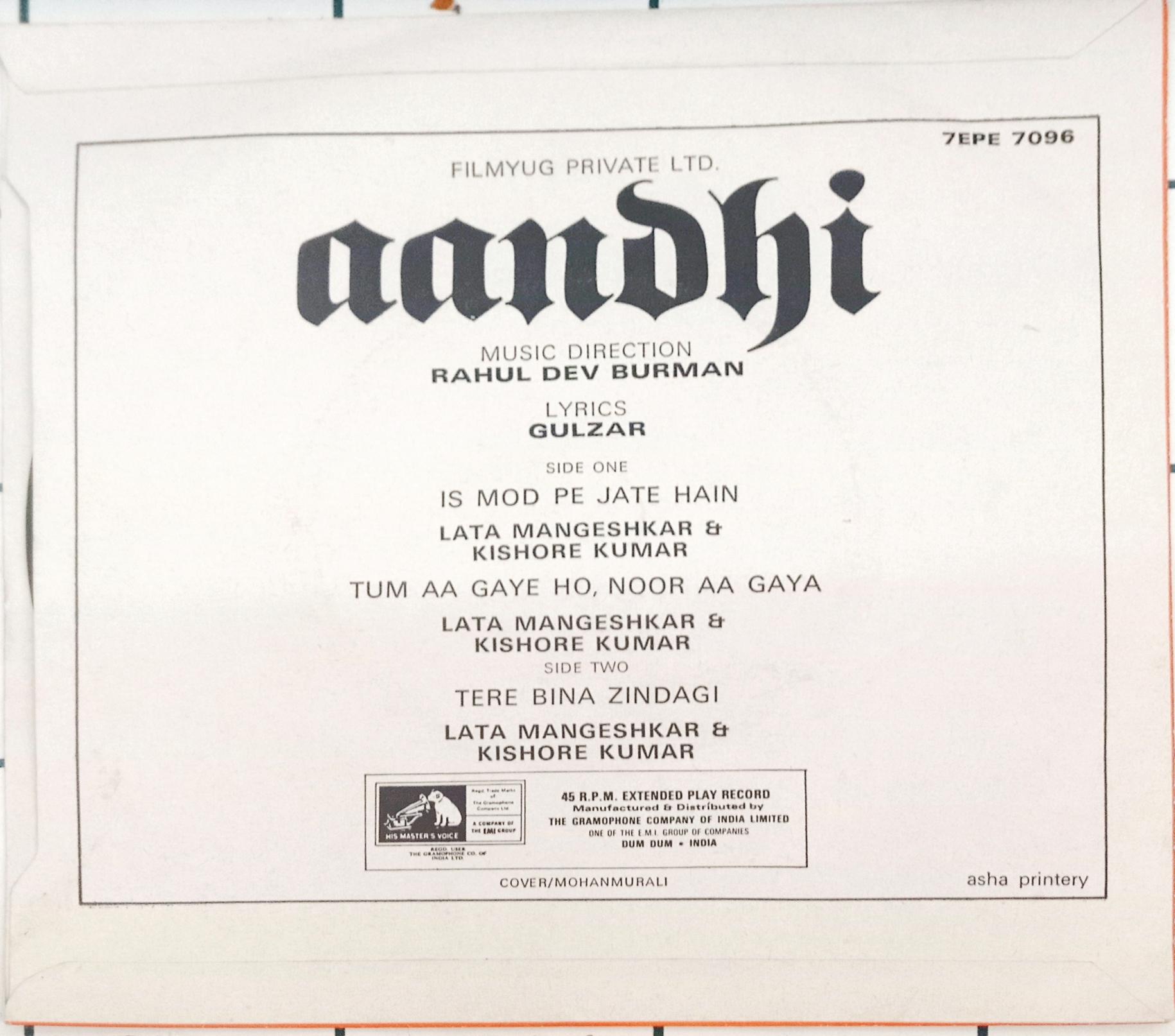 Rahul Dev Burman -  Aandhi (45-RPM)