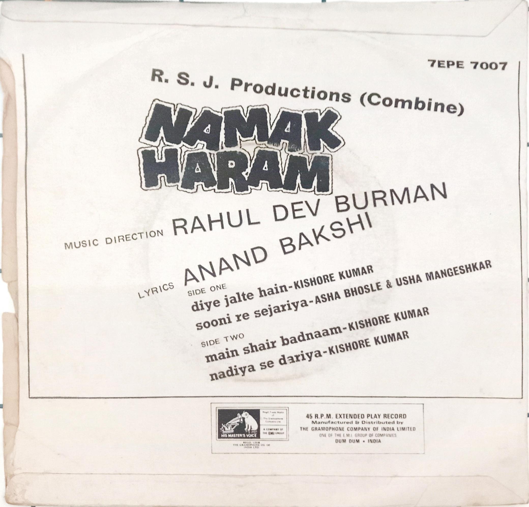 R. D. Burman -  Namak Haraam (45-RPM)