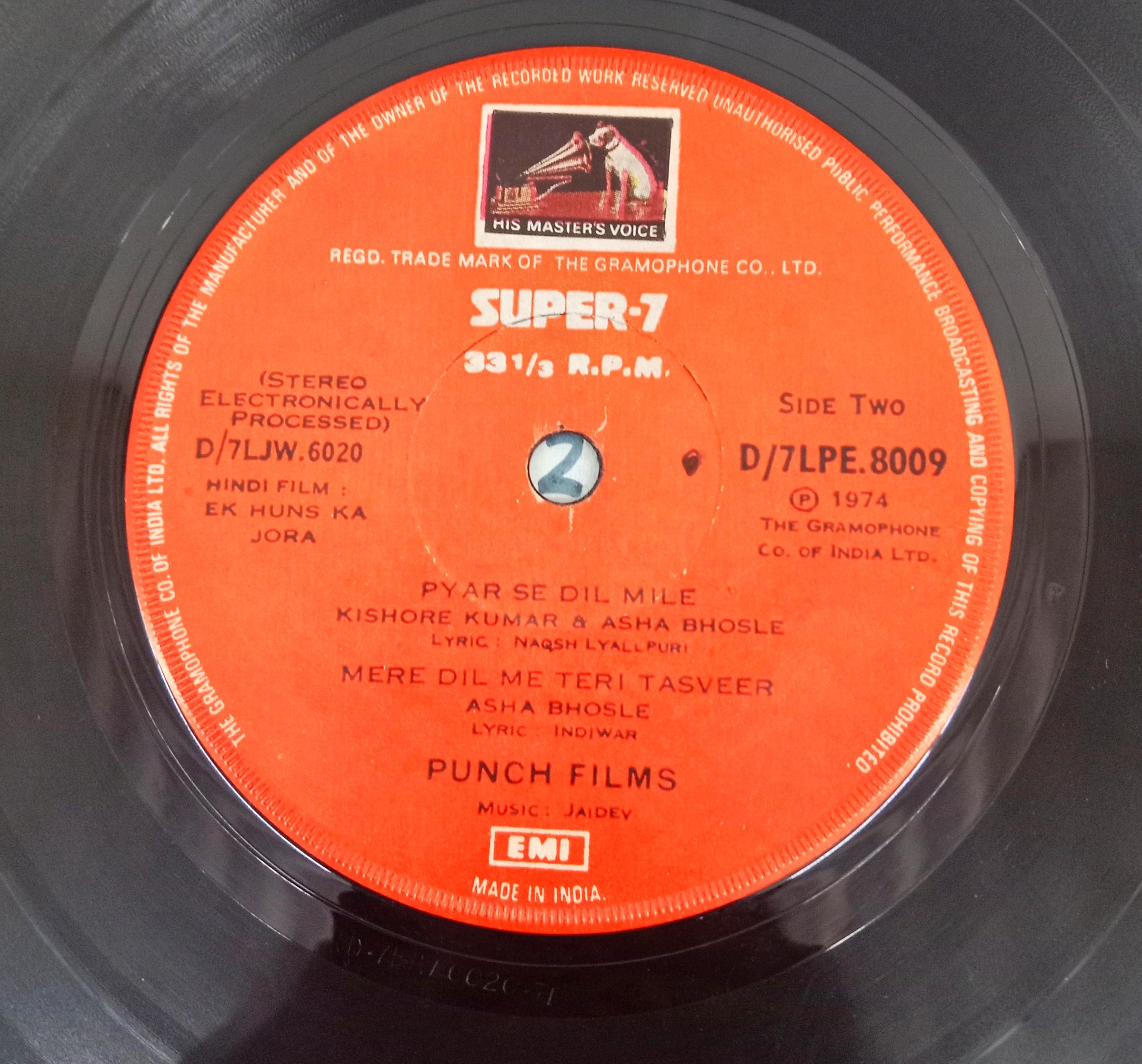 Jaidev -   Ek Huns Ka Jora (45-RPM)