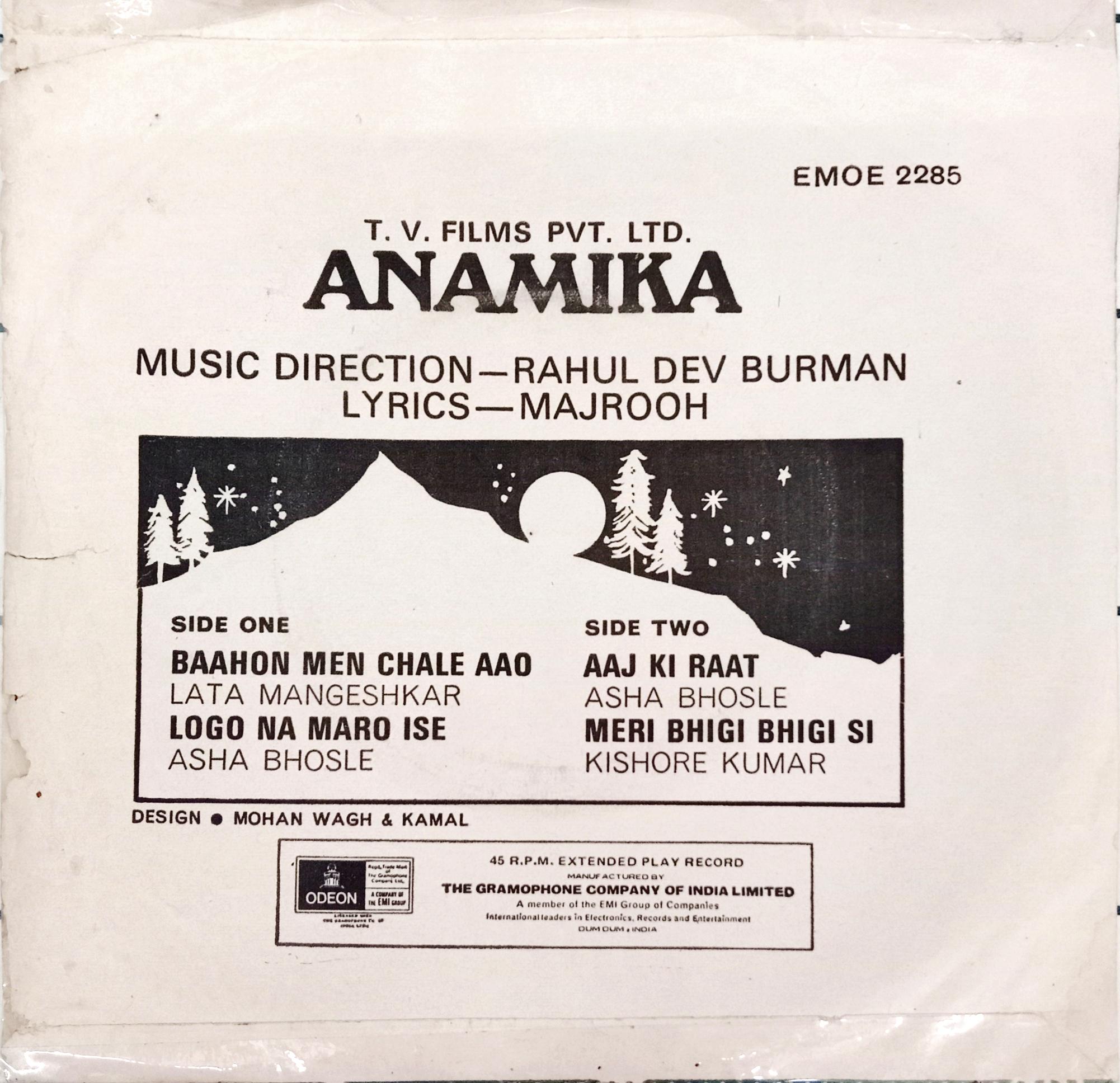 Rahul Dev Burman -  Anamika (45-RPM)