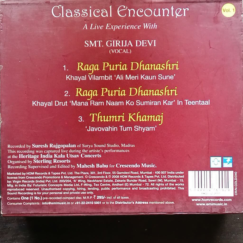 Girija Devi - Classical Encounter - A Live Experience With (CD)