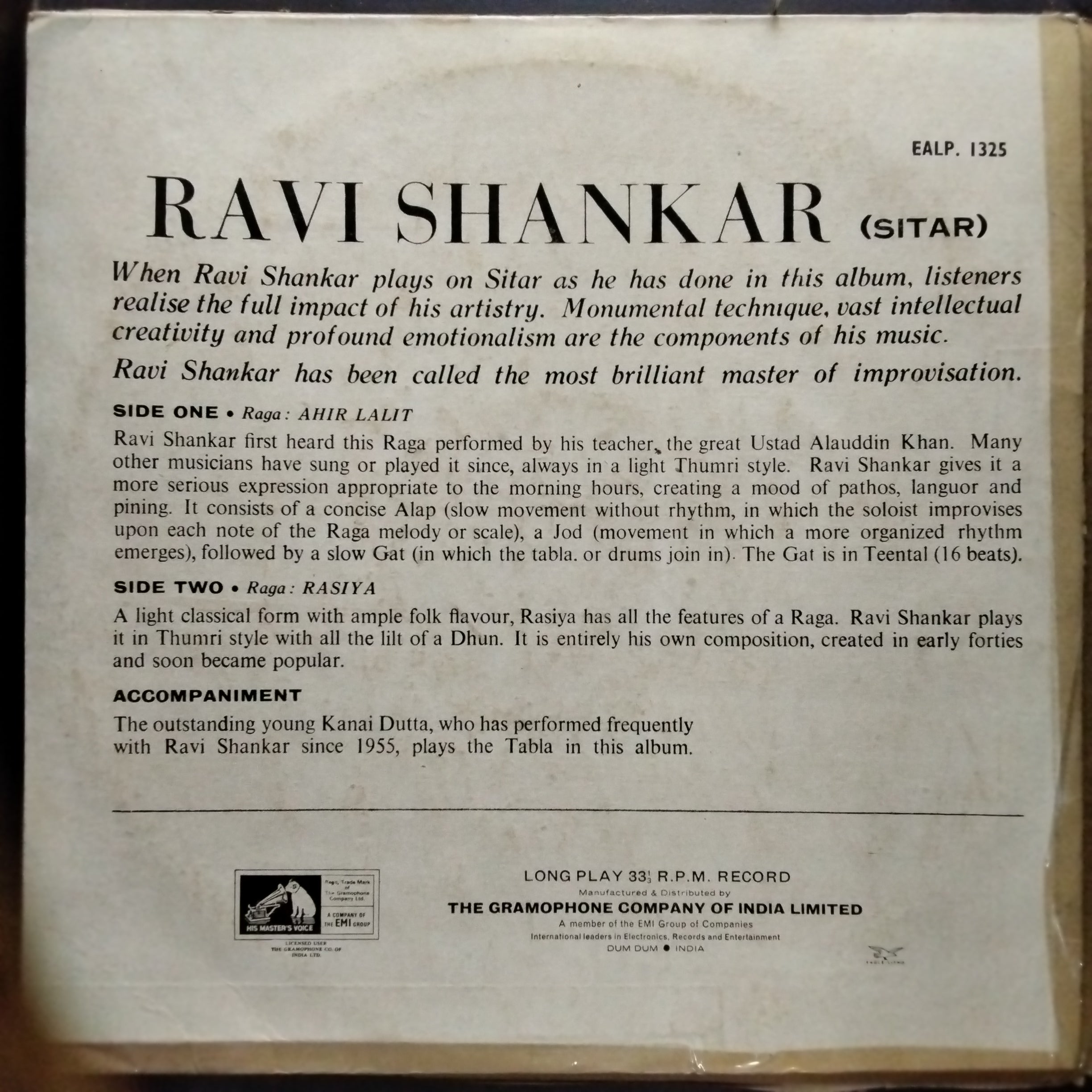 Ravi Shankar  - Two RāGa Moods (Vinyl)
