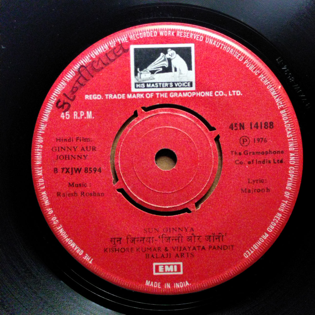 Rajesh Roshan  - Ginny Aur Johnny (45-RPM)