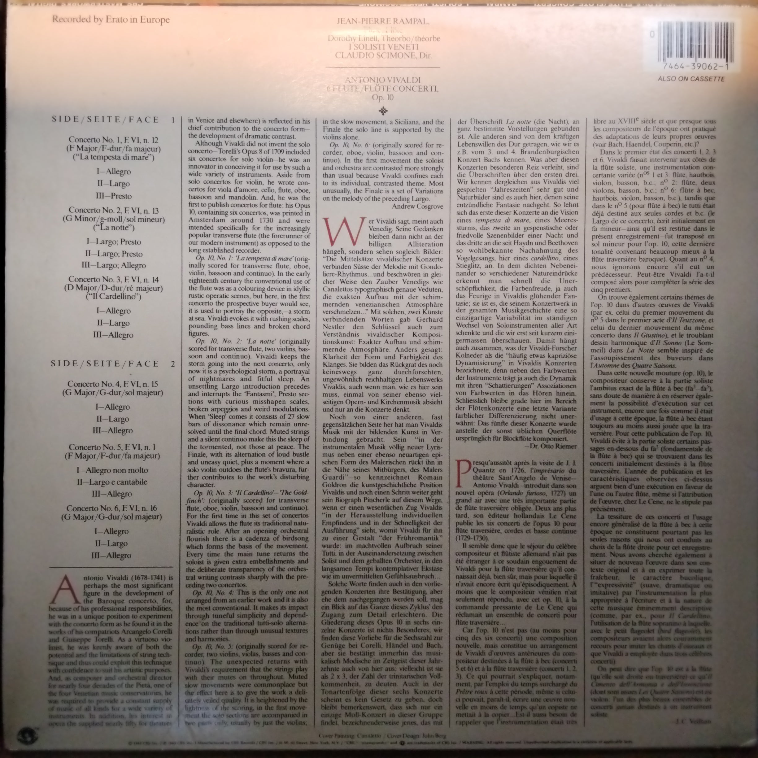 Rampal* • Vivaldi* • I Solisti Veneti, Scimone*  - 6 Concerti, Op. 10 (Vinyl)