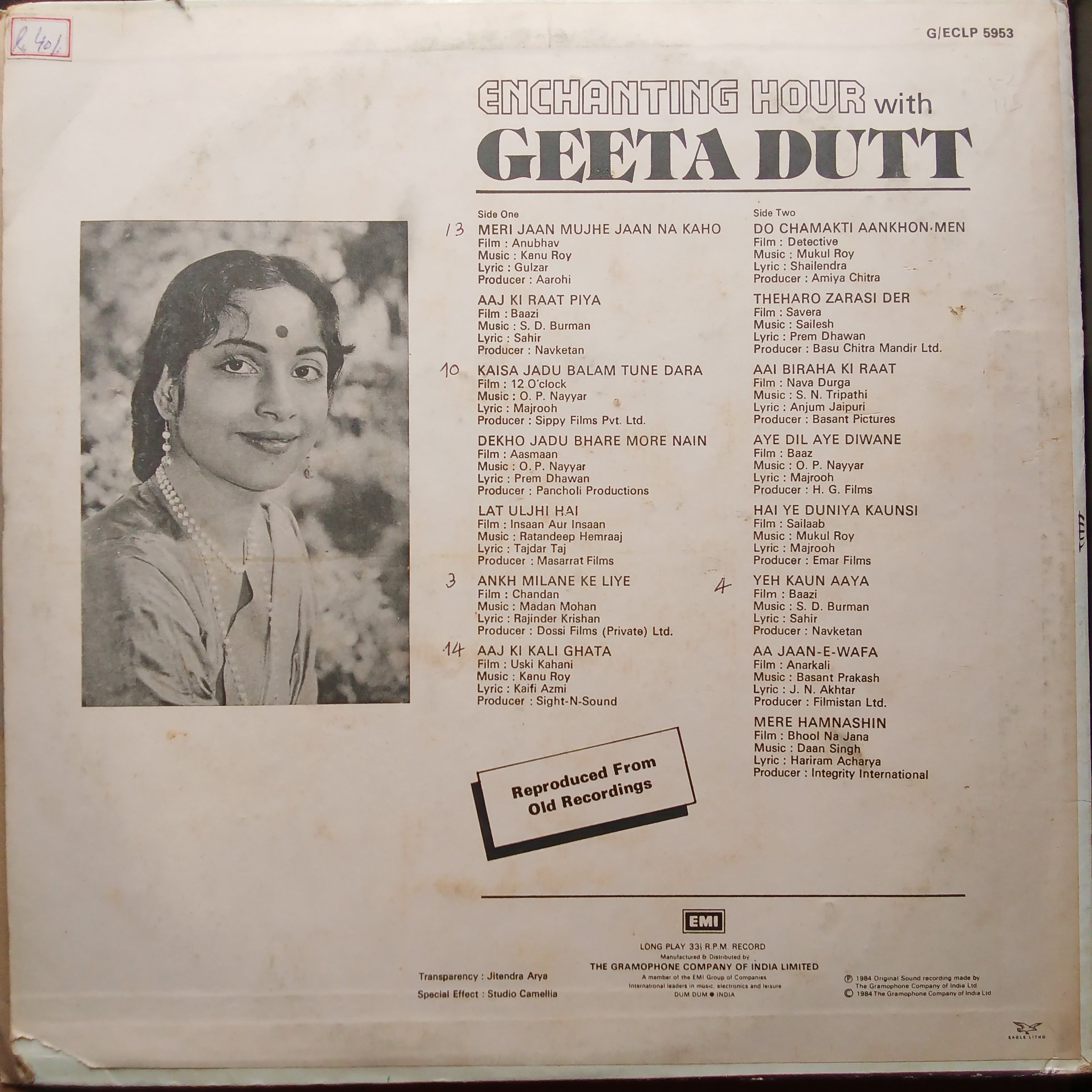 Geeta Dutt - Enchanting Hour With Geeta Dutt (Vinyl)