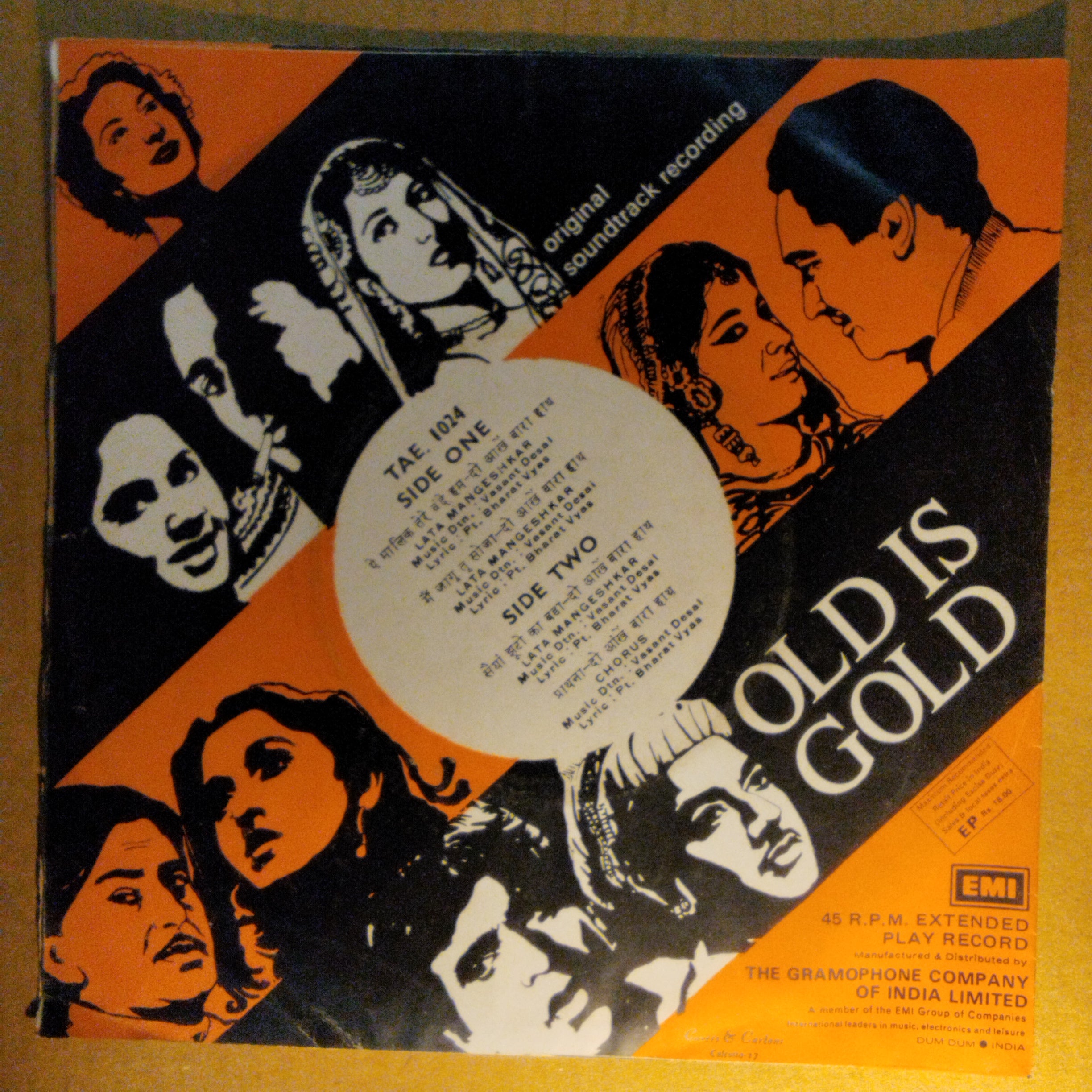 Vasant Desai, Pt. Bharat Vyas* Hairlines  - Do Aankhen Bara Hath (45-RPM)