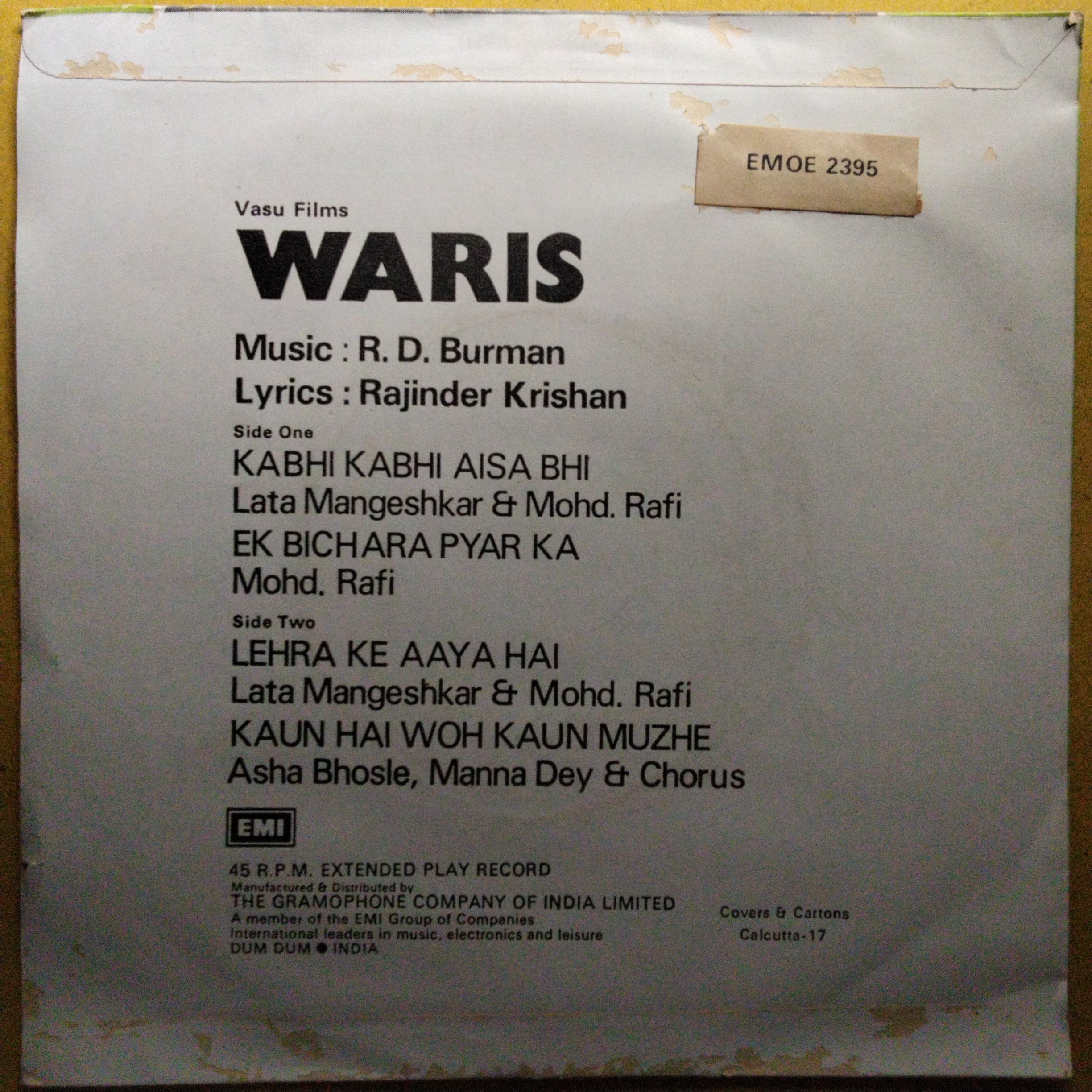 R. D. Burman  - Waris (45-RPM)