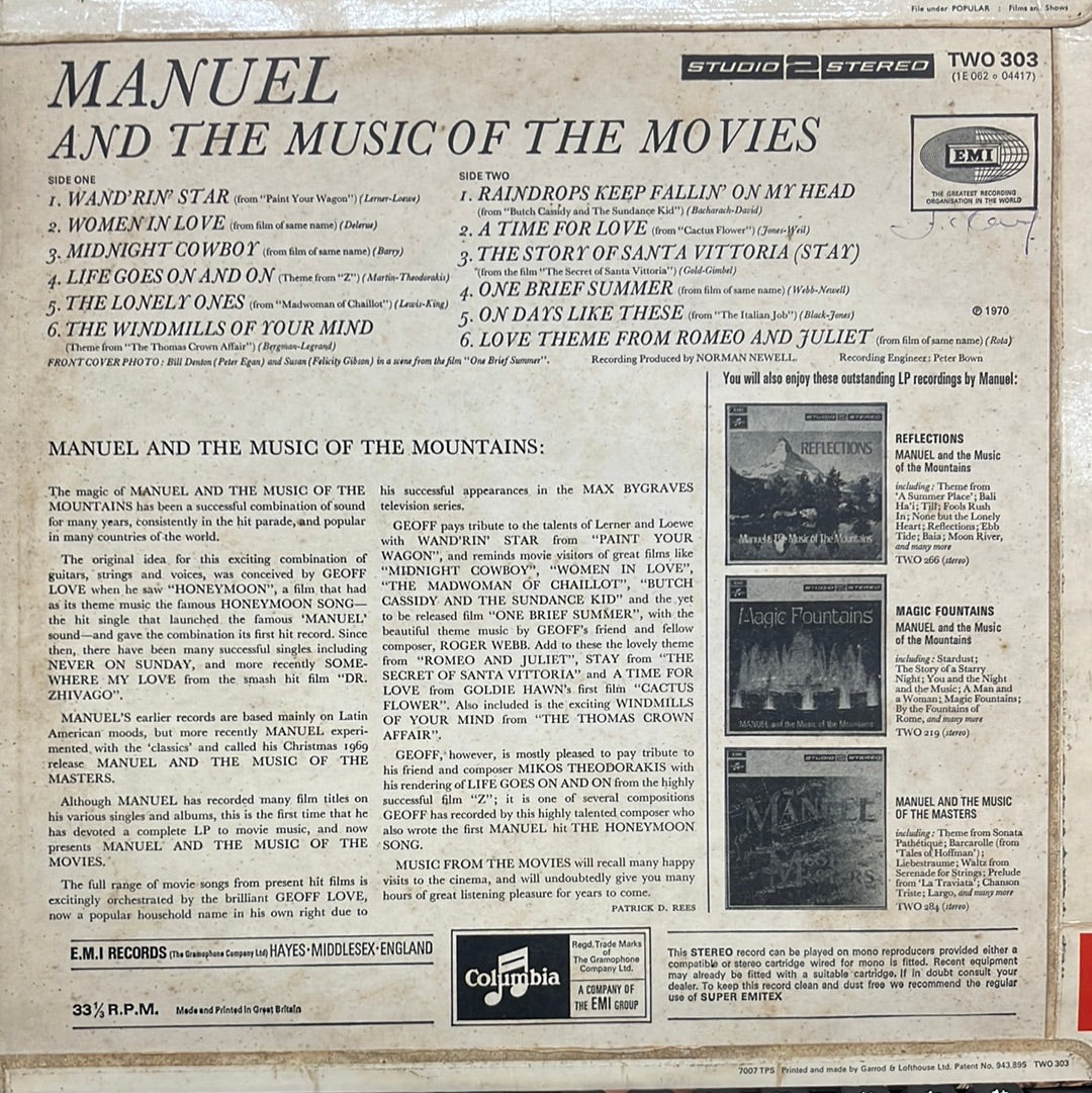 Manuel And His Music Of The Mountains - Manuel And The Music Of The Movies (Vinyl)