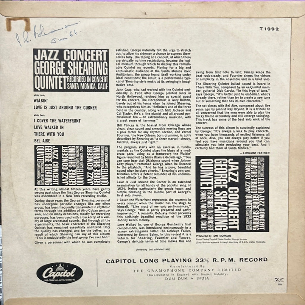 George Shearing Quintet, The - Jazz Concert (Vinyl)