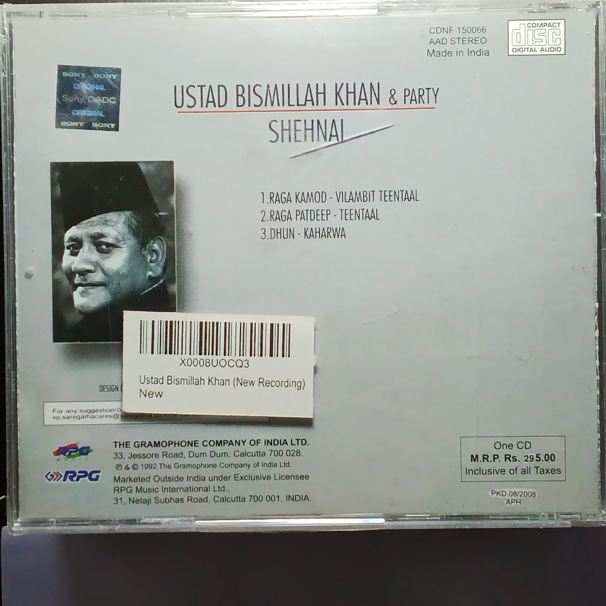 Bismillah Khan  - Ragas Kamod, Patdeep, Dhun Kaharwa (CD)