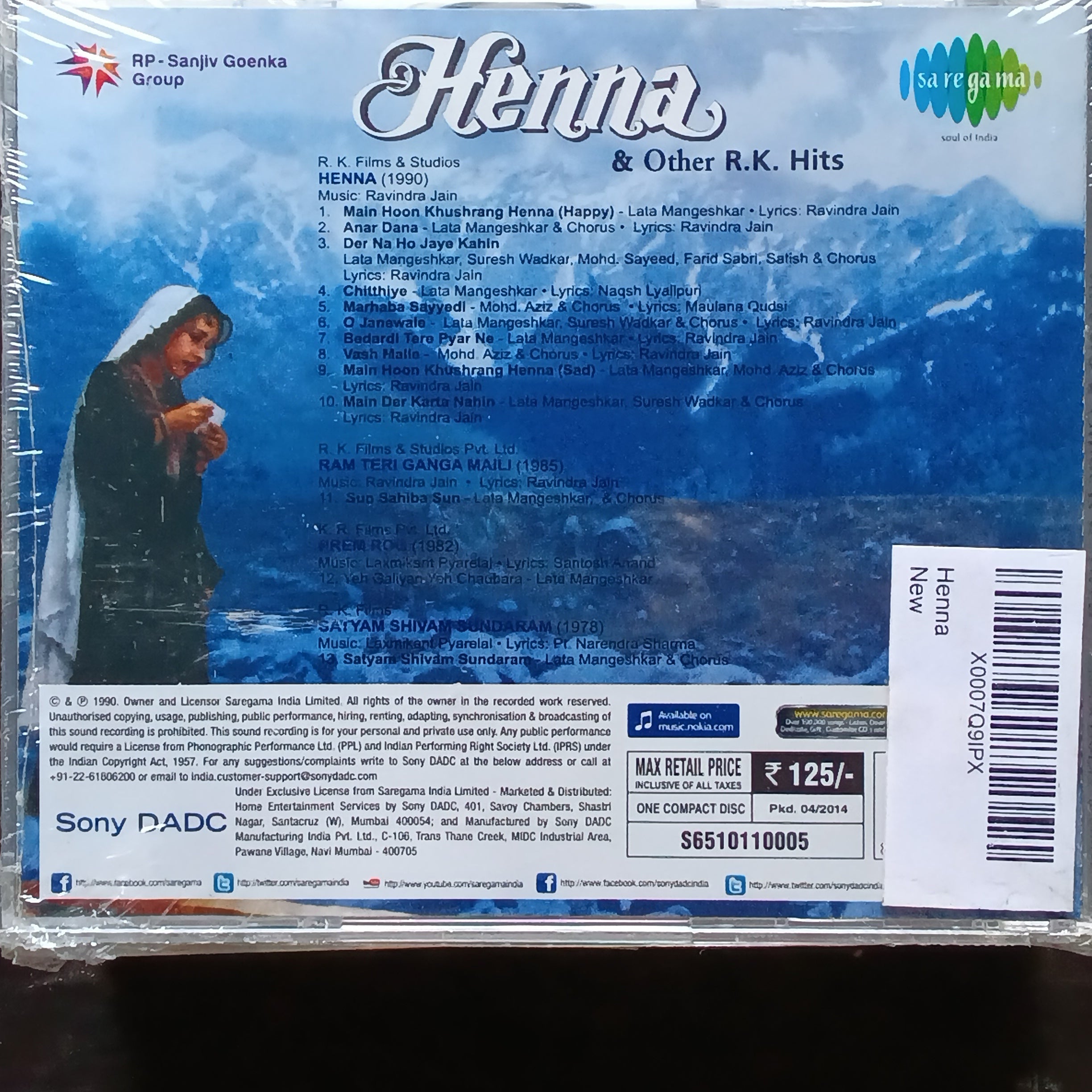 Ravindra Jain + Laxmikant Pyarelal  - Henna + R K Hits (CD)