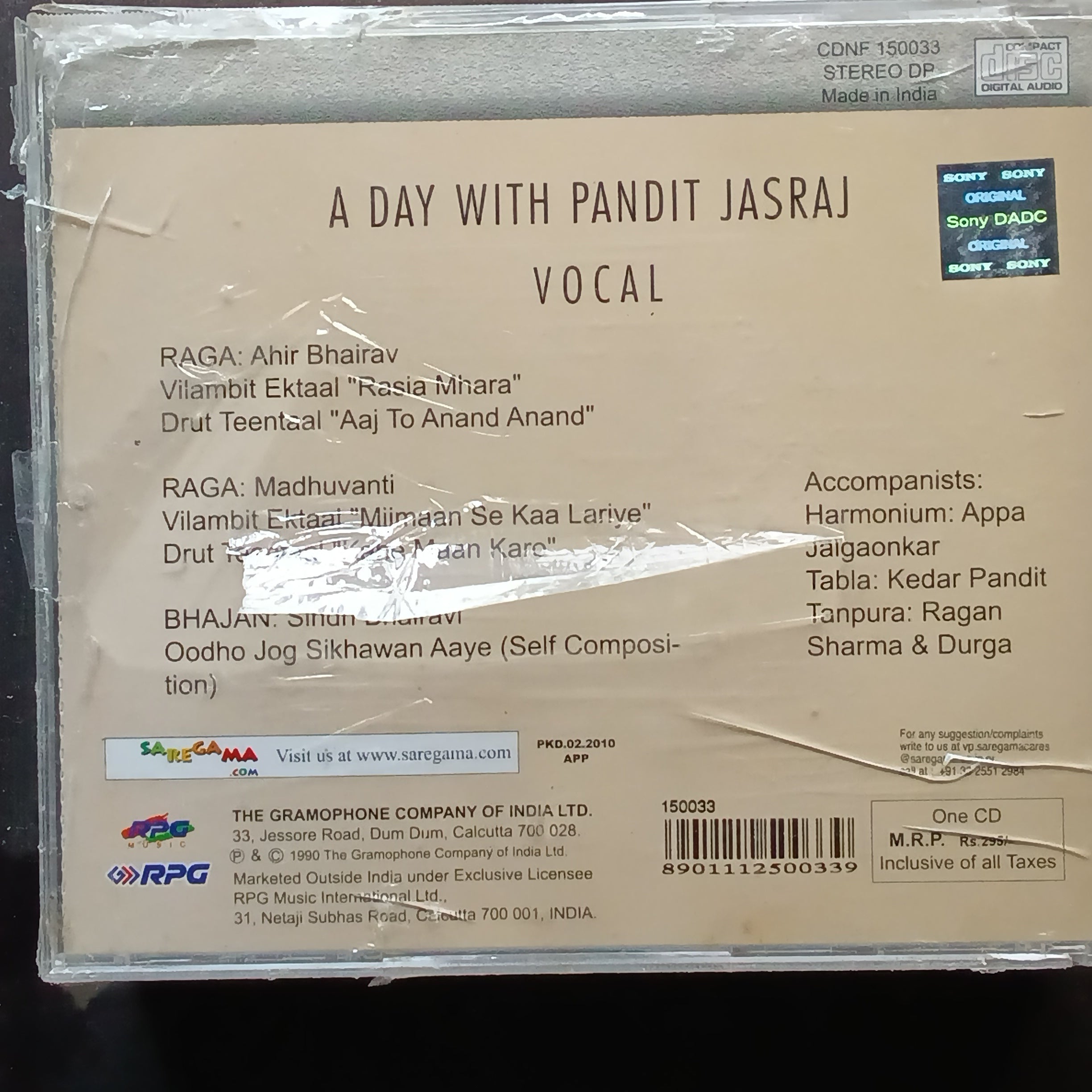 Jasraj  - A Day With Jasraj (CD)