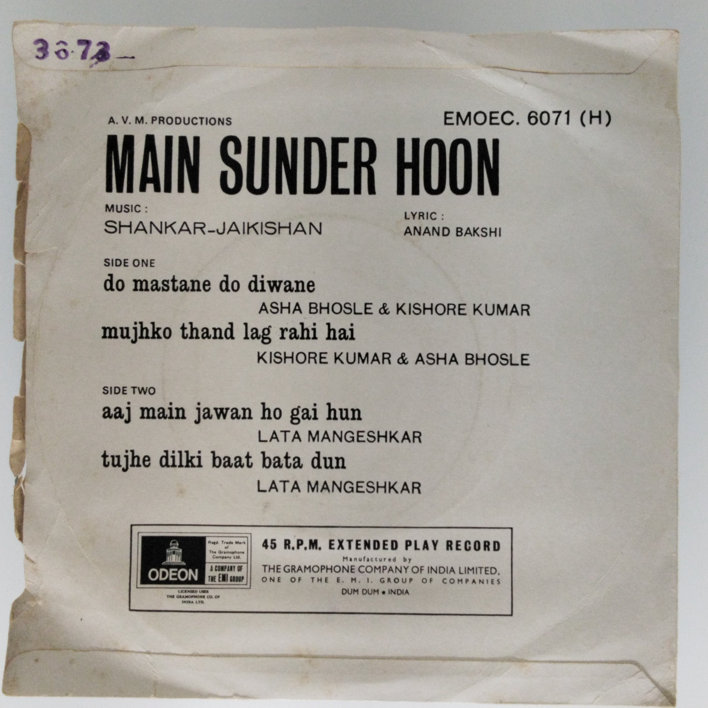 Shankar-Jaikishan - Main Sunder Hoon (45-RPM)