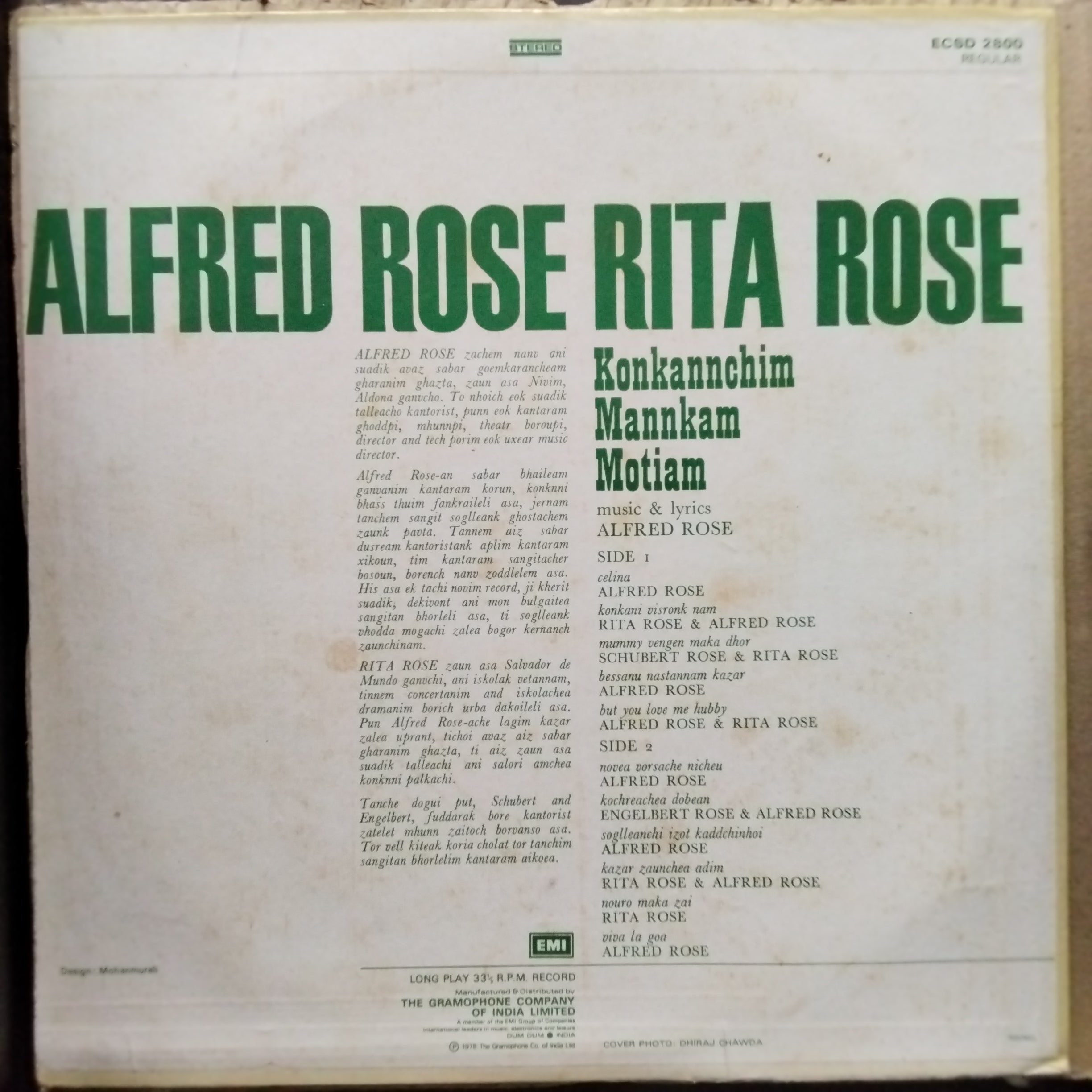 Alfred Rose · Rita Rose  - Konkannchim Mannkam Motiam (Vinyl)