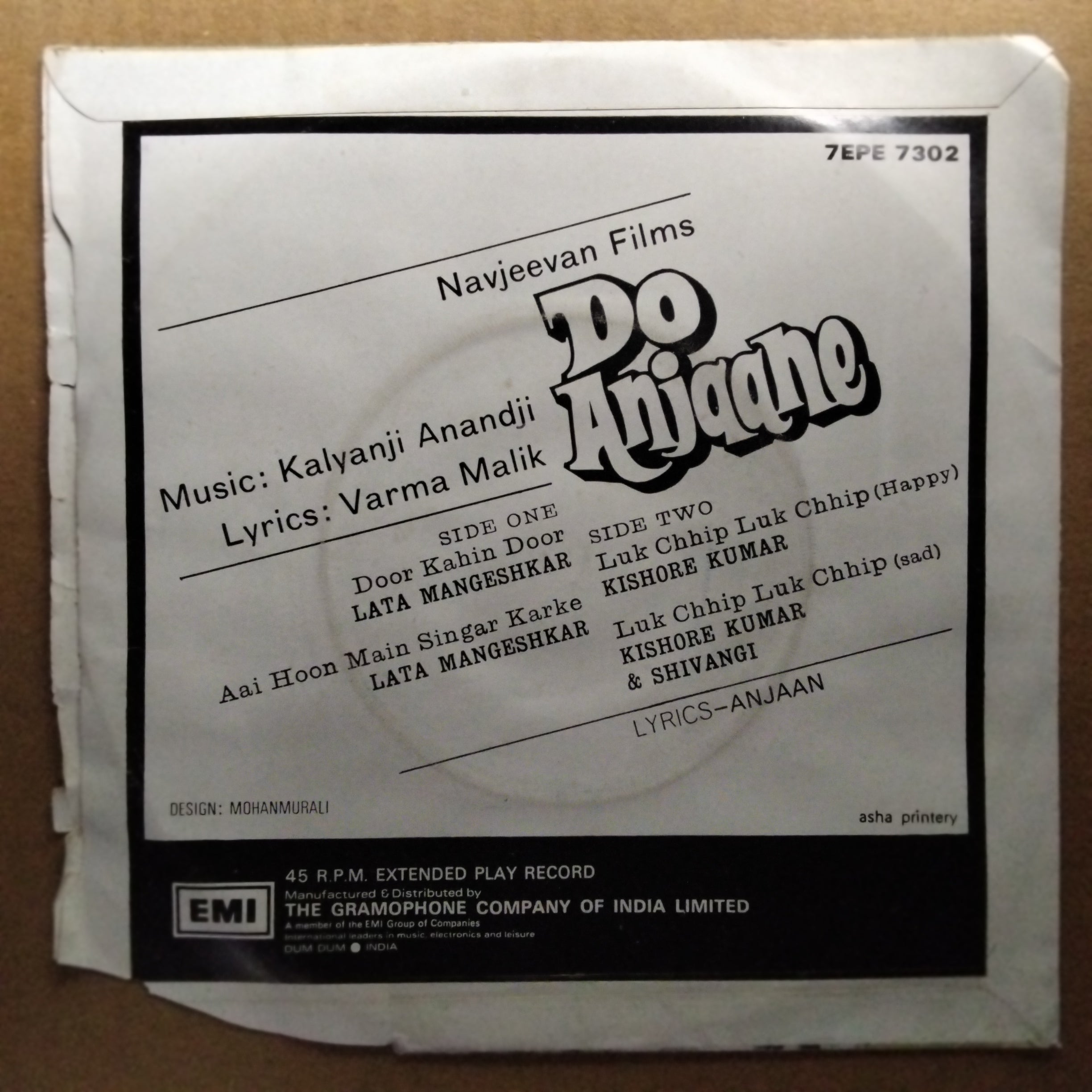 Kalyanji Anandji*  - Do Anjaane (45-RPM)