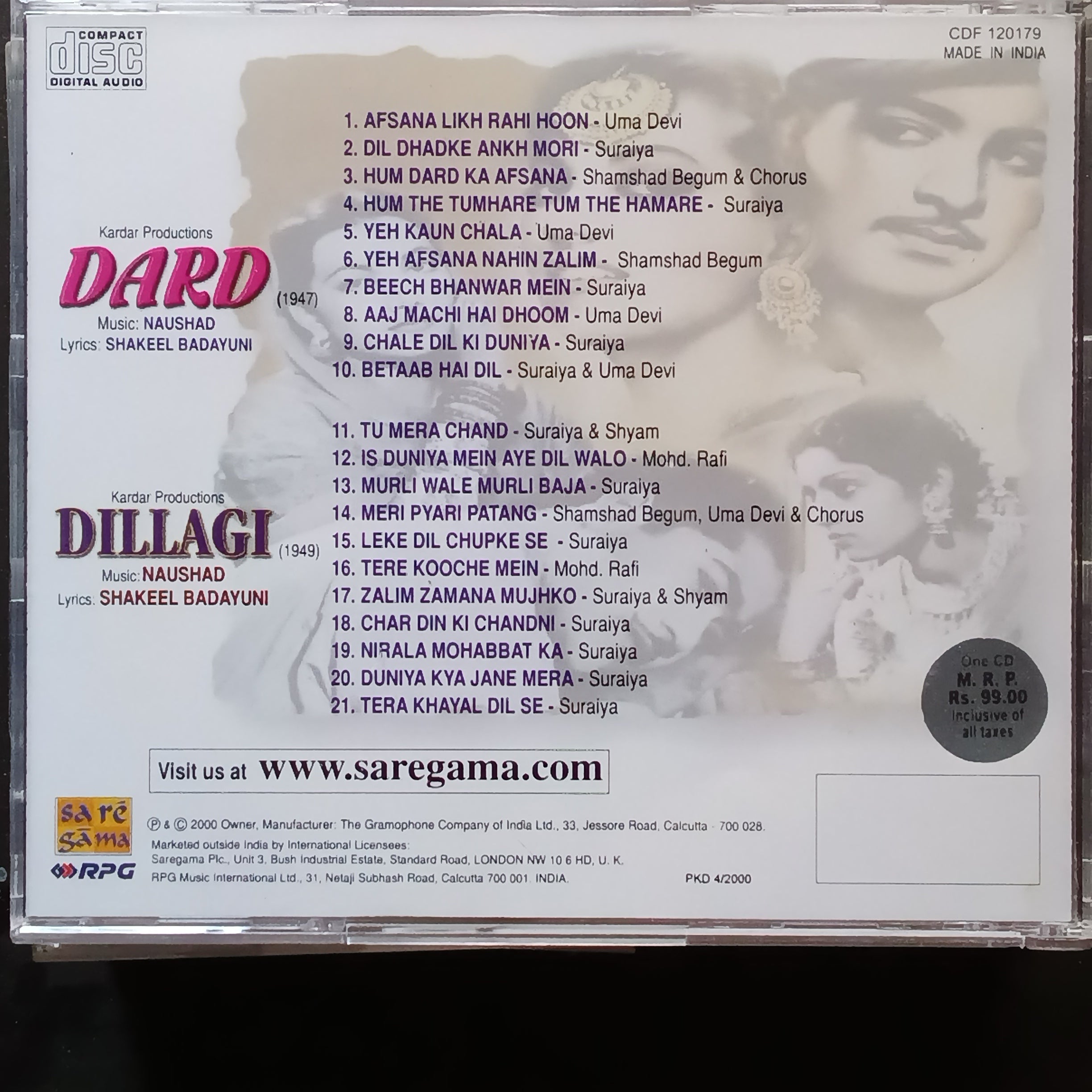 Naushad  - Dard + Dillagi (CD)