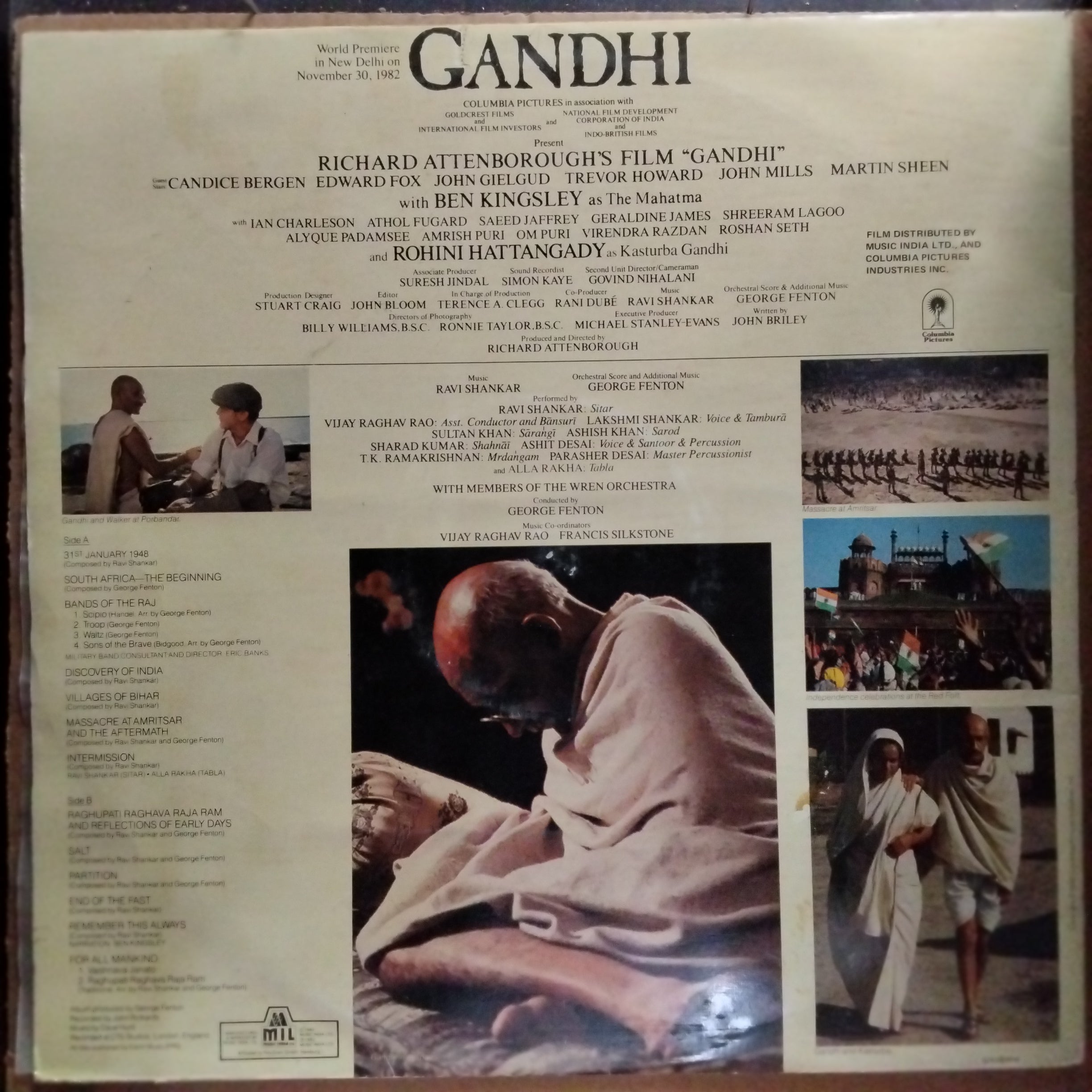 Ravi Shankar, George Fenton - Gandhi - Music From The Original Motion Picture Soundtrack (Vinyl)