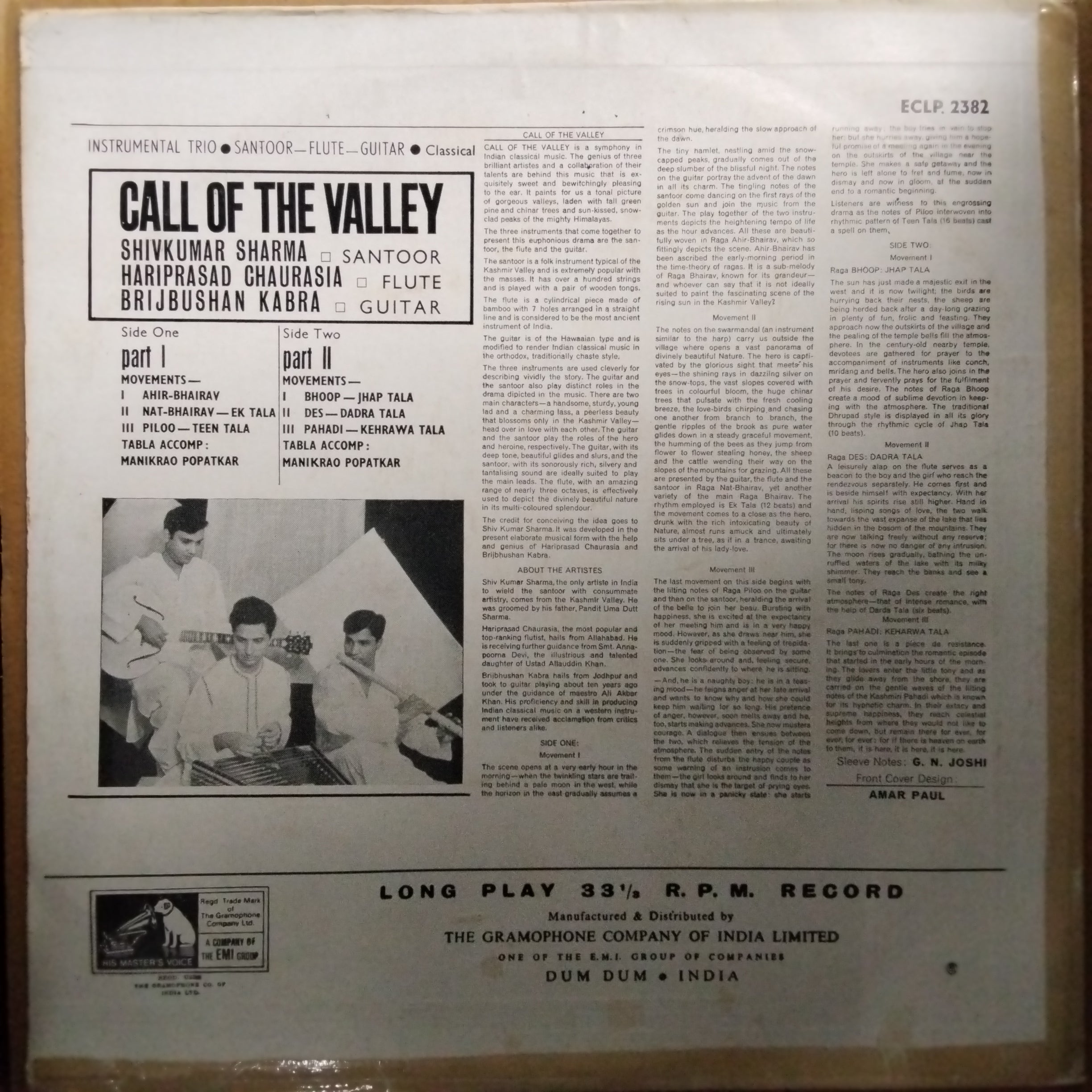 Shivkumar Sharma* - Hariprasad Chaurasia - Brijbhushan Kabra*  - Call Of The Valley (Vinyl)