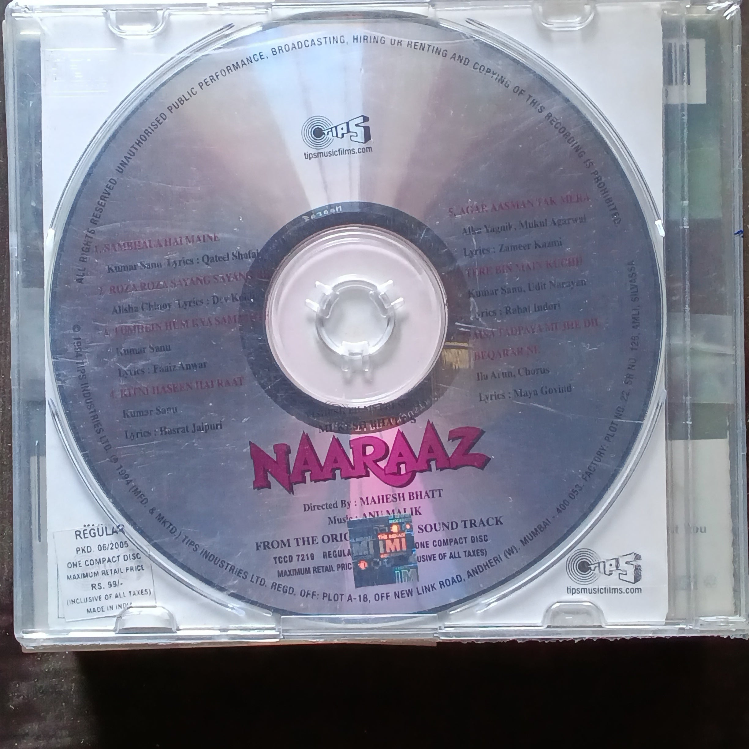 Anu Malik  - Naaraaz (CD)