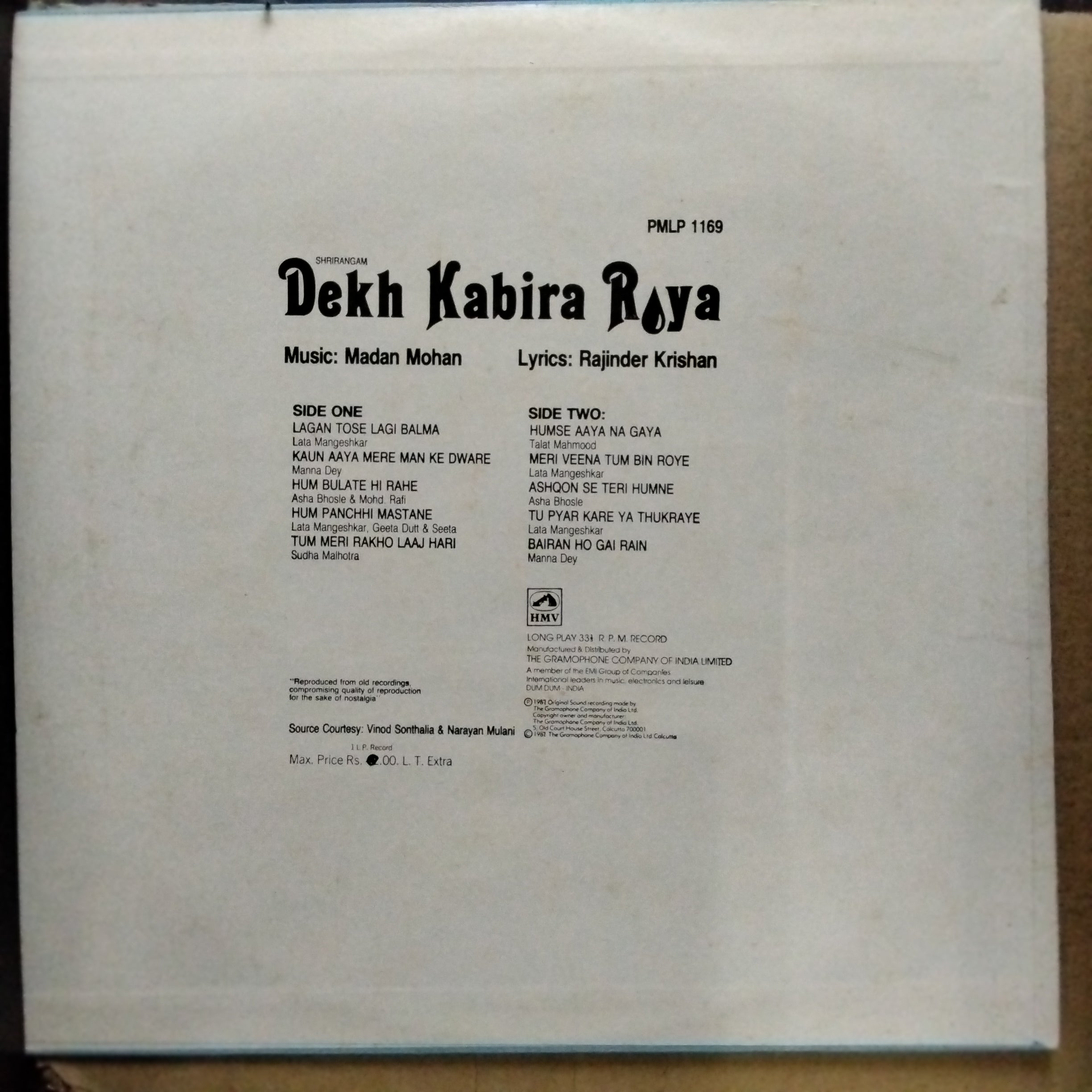 Madan Mohan  - Dekh Kabira Roya (Vinyl)