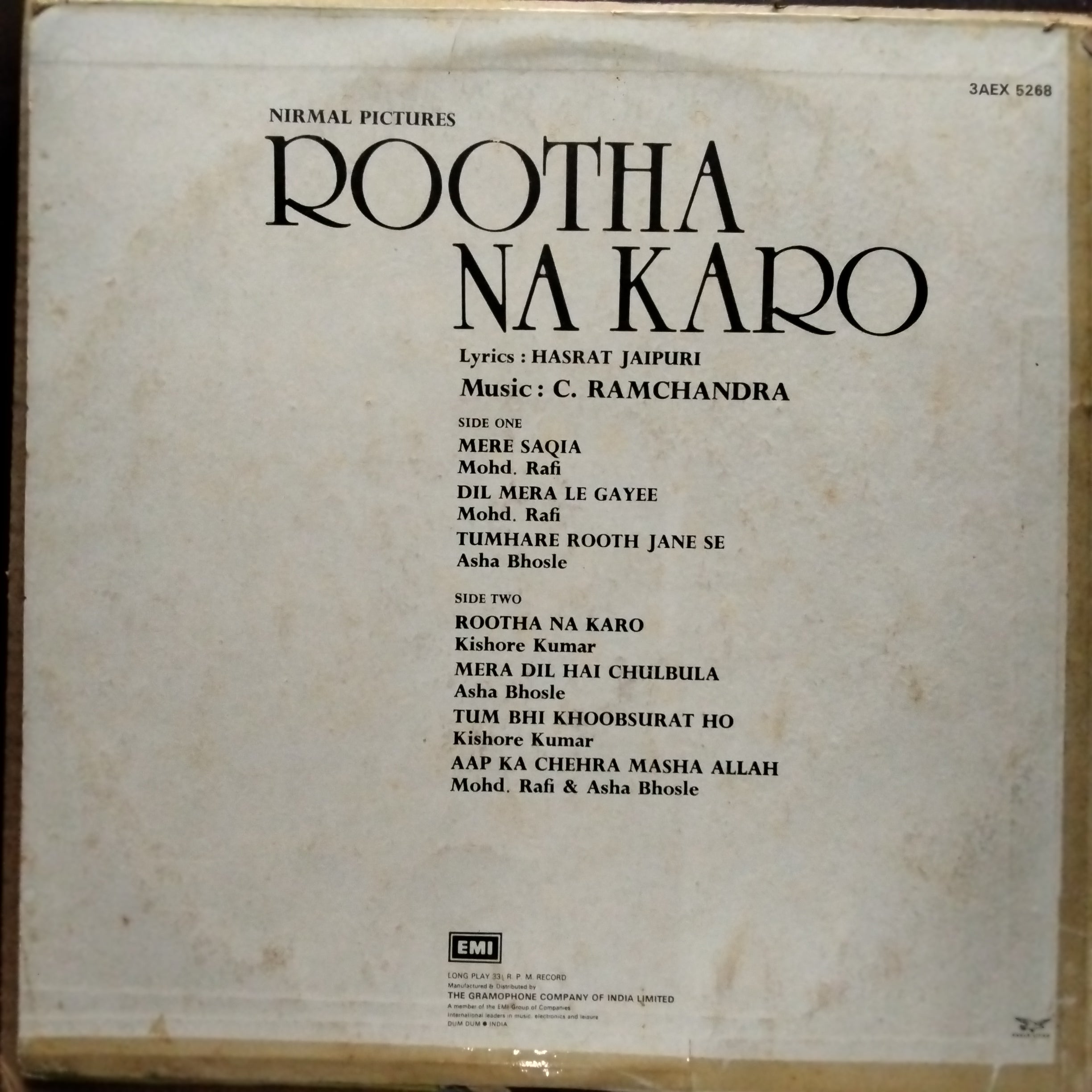 C. Ramchandra, Hasrat Jaipuri  - Rootha Na Karo (Vinyl)