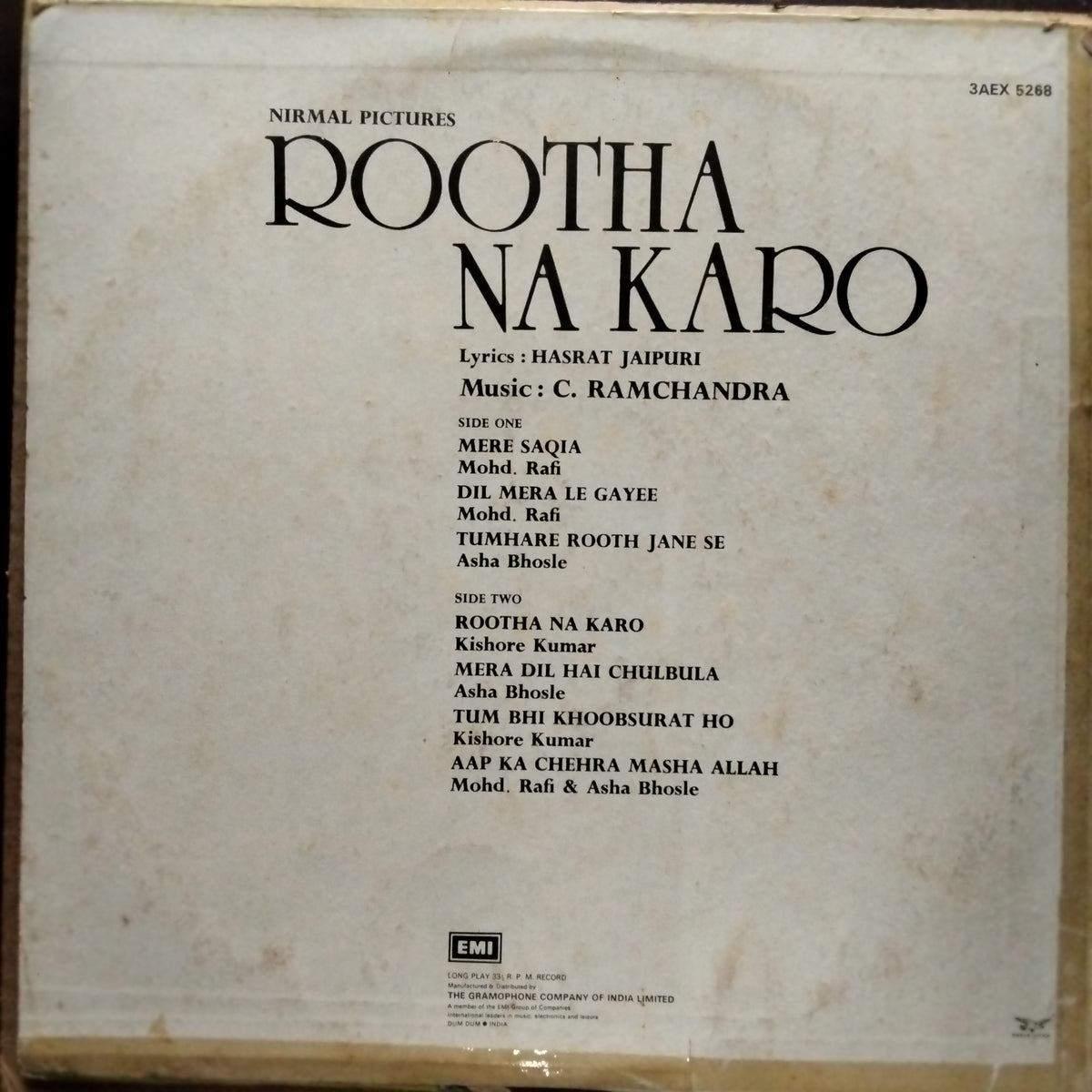 C. Ramchandra, Hasrat Jaipuri  - Rootha Na Karo (Vinyl)