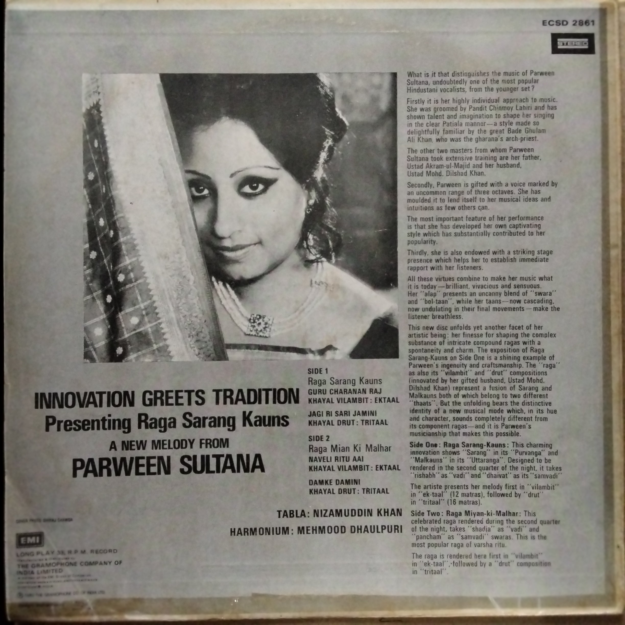 Parween Sultana - Presenting Raga Sarang Kauns - A New Melody From Parween Sultana (Vinyl)