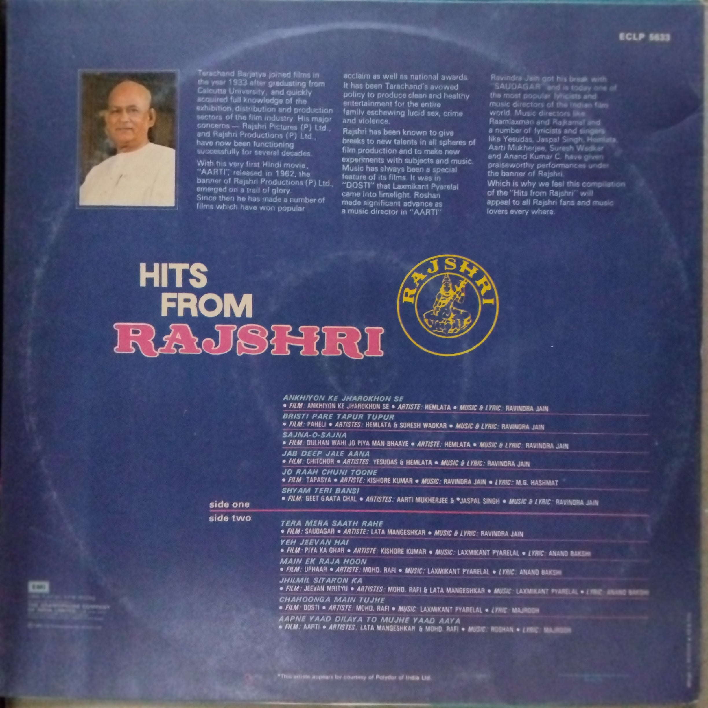 Various  - Hits From Rajshri (Vinyl)