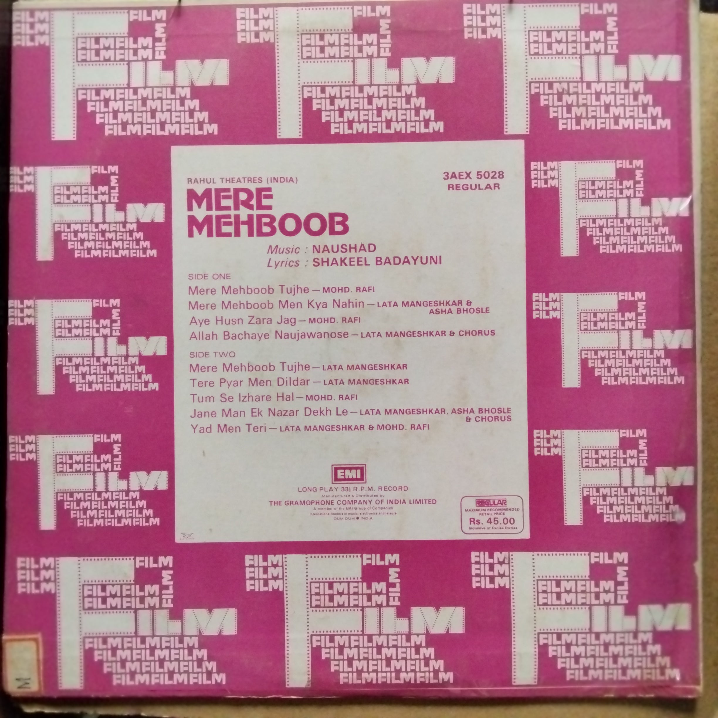 Naushad  - Mere Mehboob  (Vinyl)